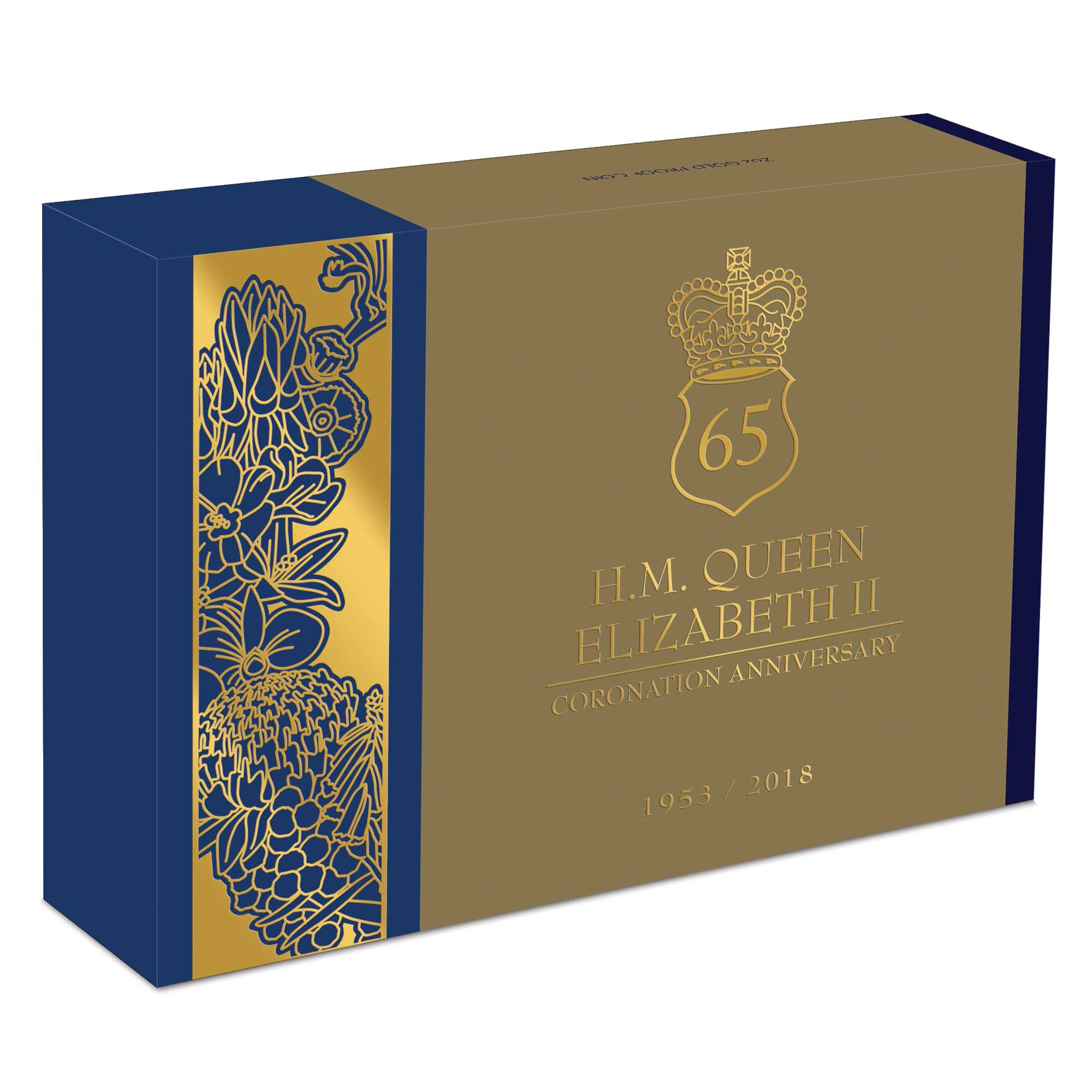 09 2018 65th Anniversary QEII Coronation Gold 2oz Proof InShipper HighRes