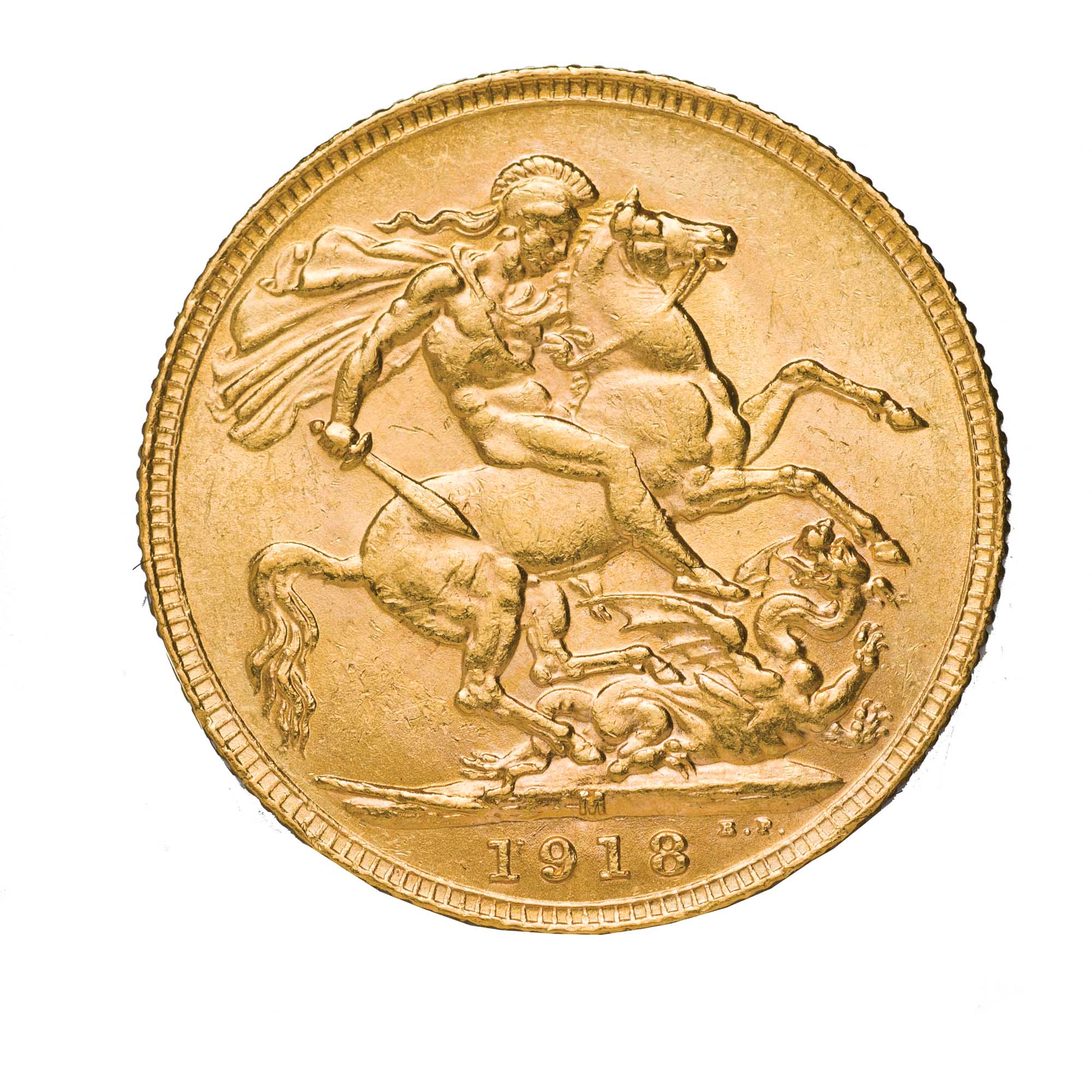 02 1918 gold sovereign mintmark trio 2018 gold StraightOn