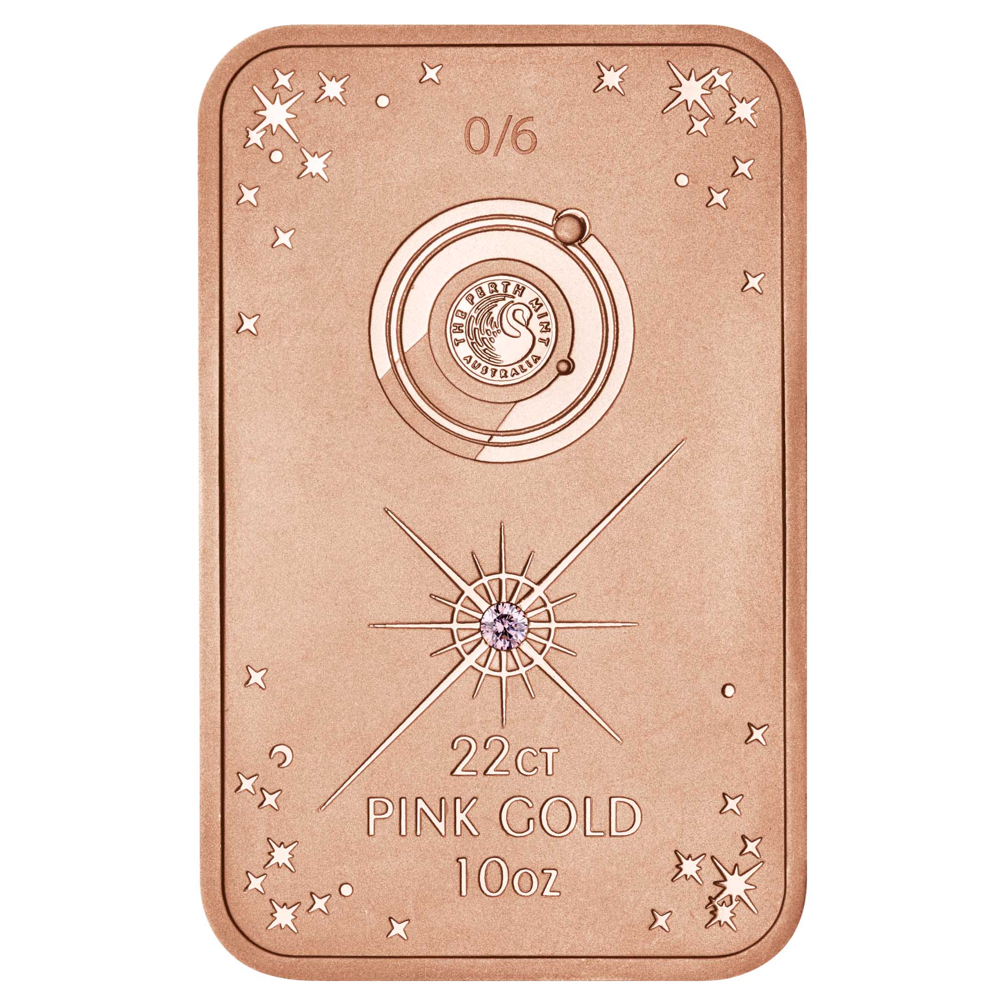 02 lake argyle pink diamond ingot 2018 10oz gold Obverse