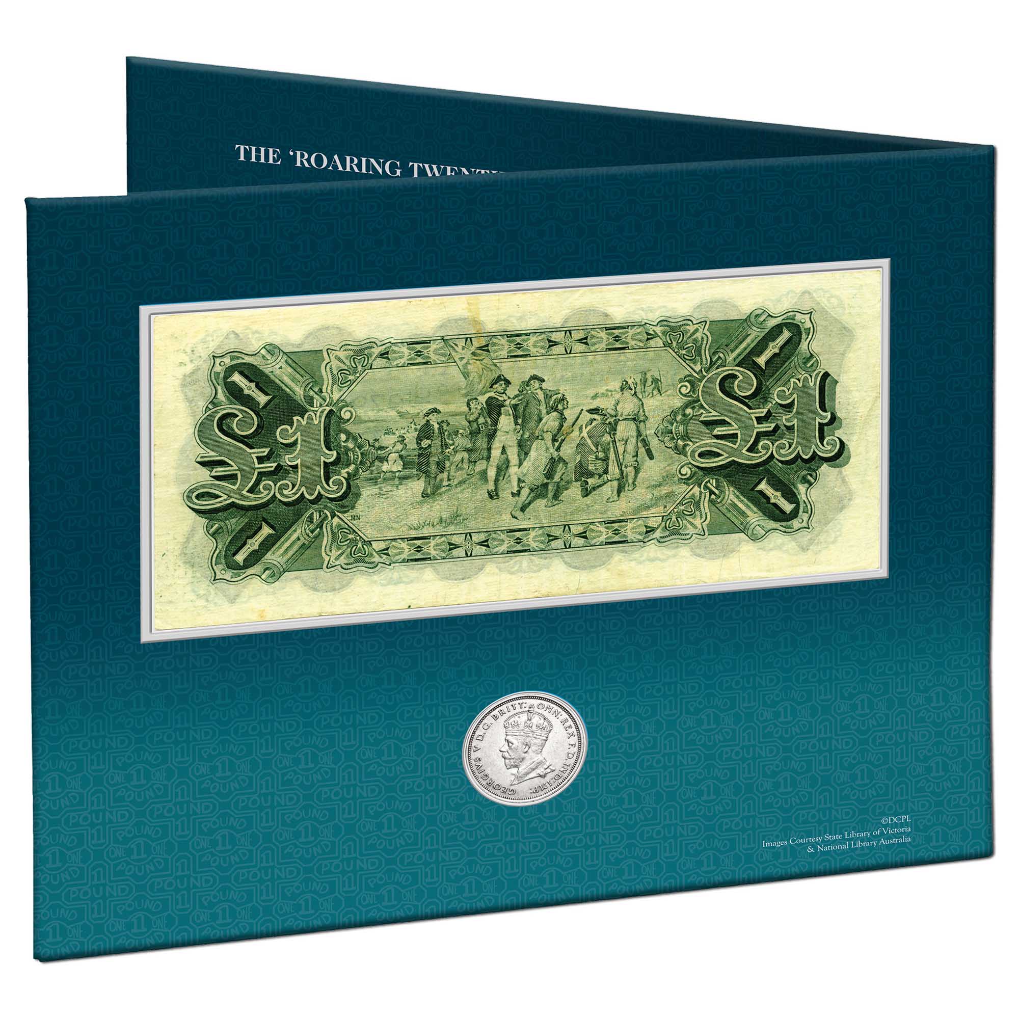 05 1920s Coin and Banknote Commemorative Folder CardOpen