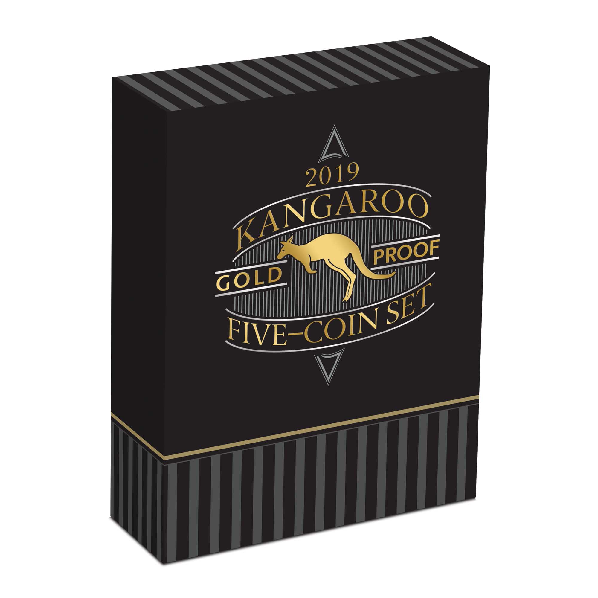 06 australian kangaroo five coin set 2019 gold proof InShipper
