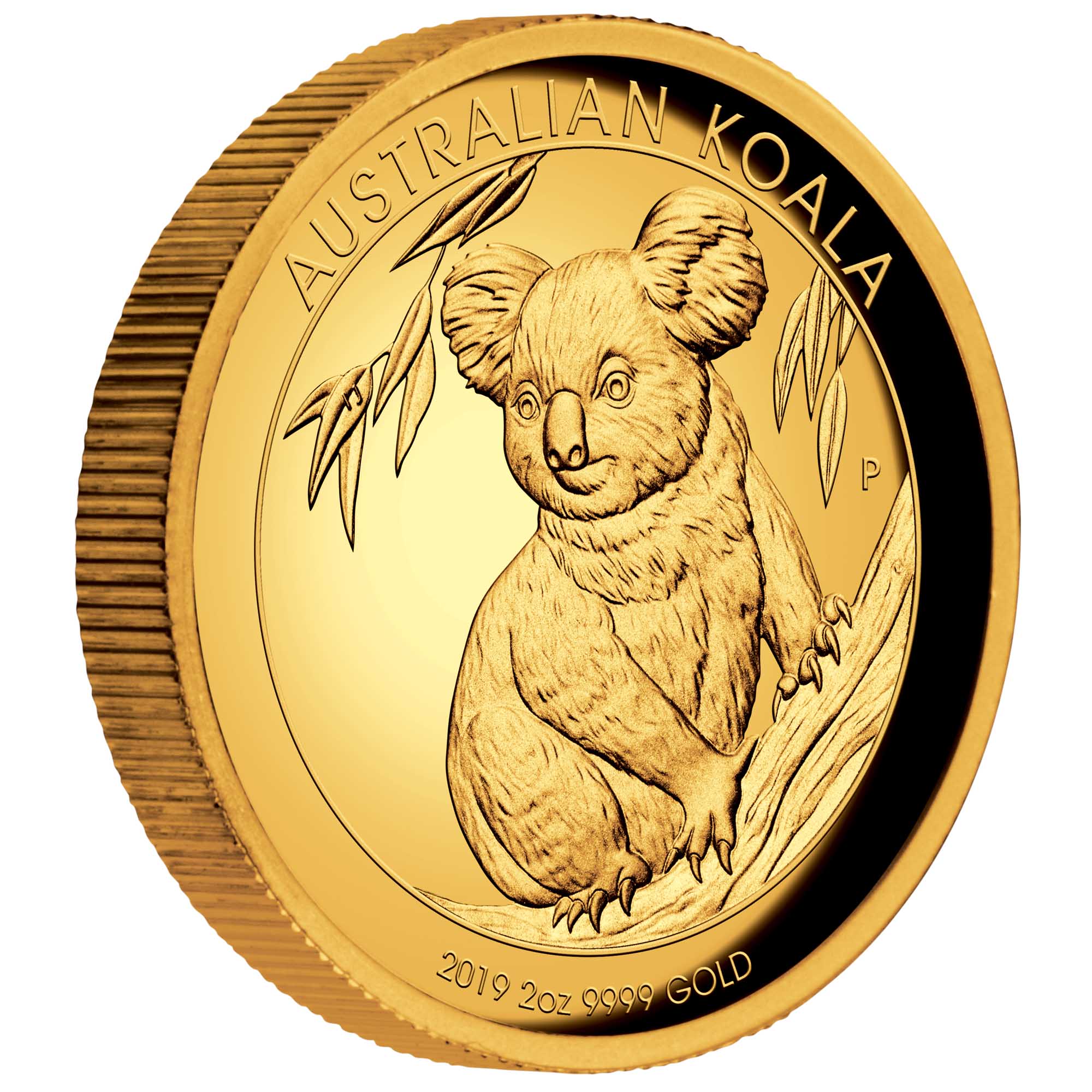 01 australian koala 2019 2oz gold proof high relief OnEdge