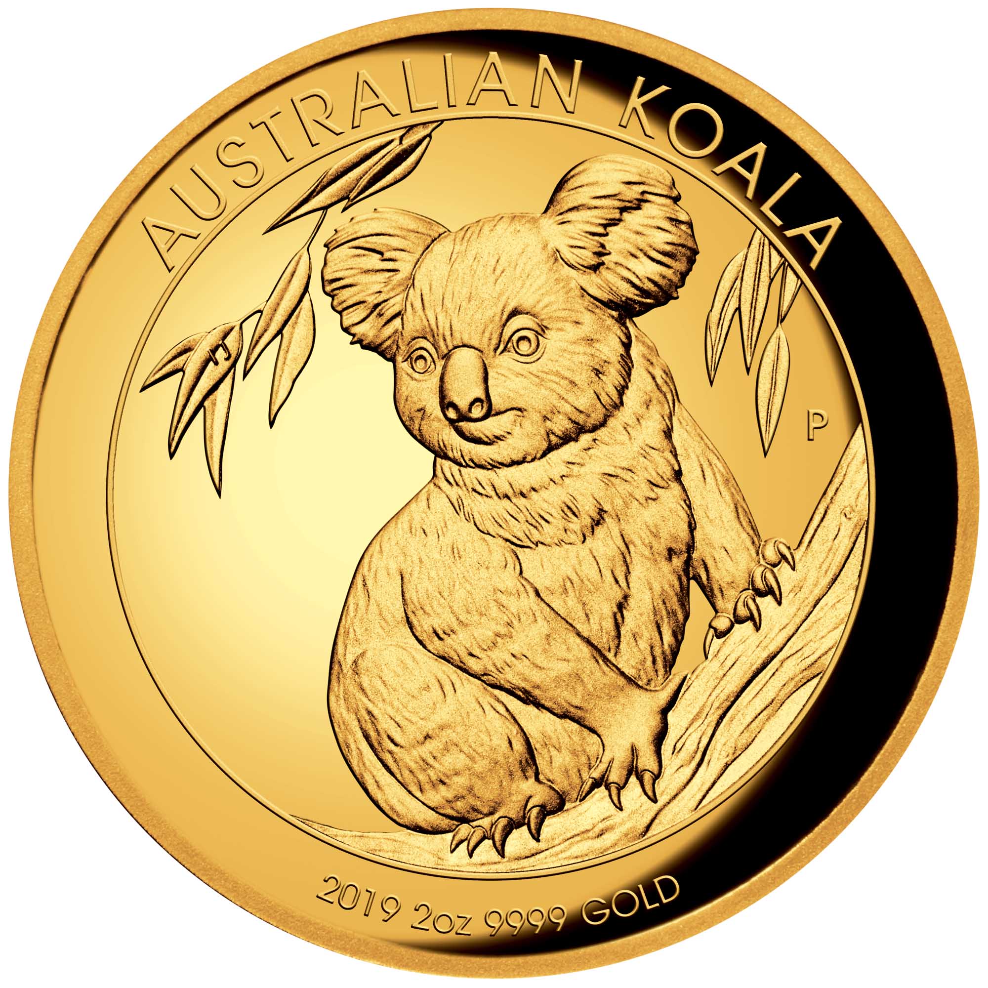 02 australian koala 2019 2oz gold proof high relief StraightOn