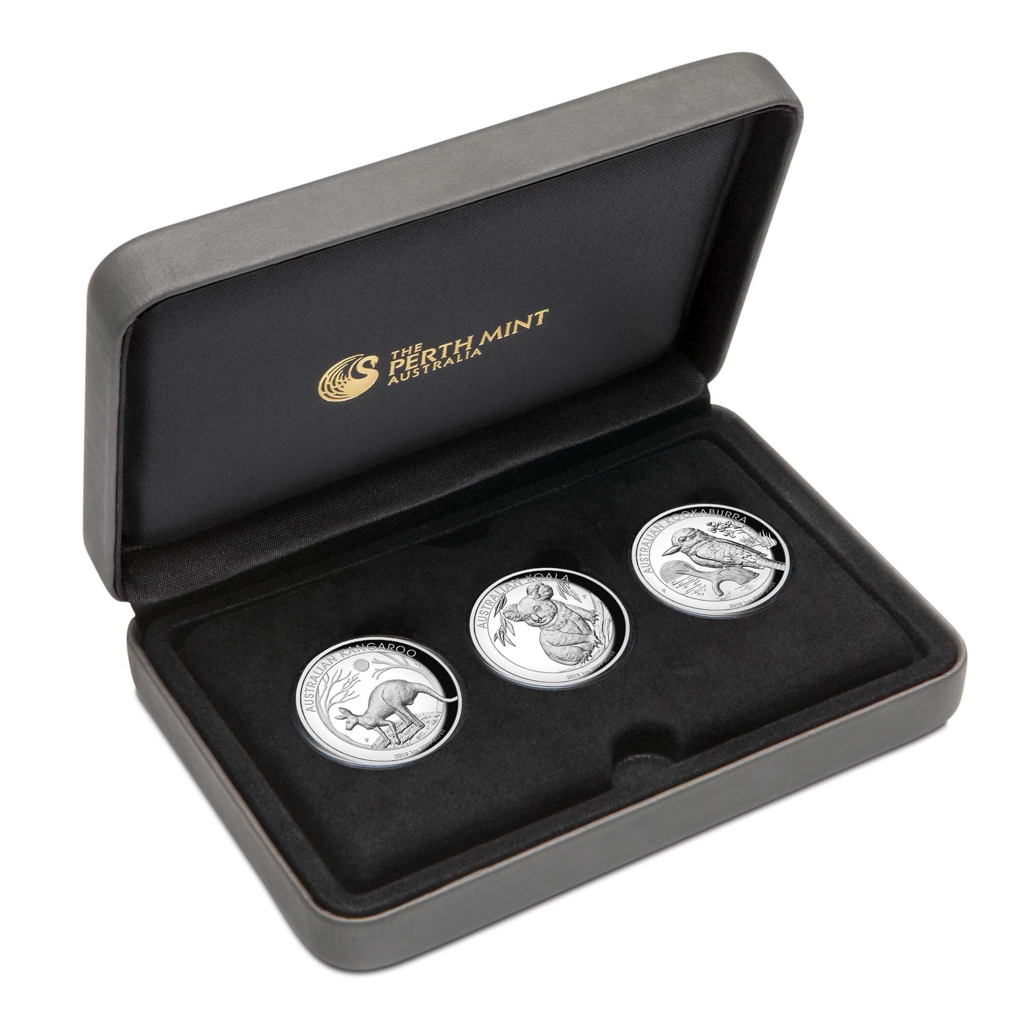 08 australian three coin collection 2019 1oz silver high relief InCase