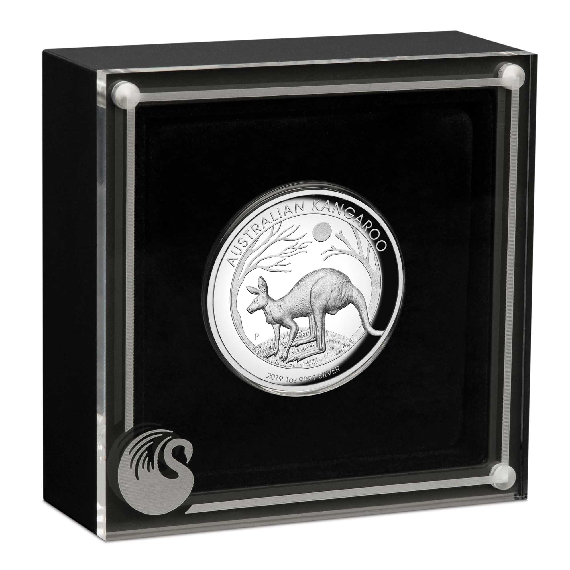 04 australian kangaroo 2019 1oz silver proof high relief InCase