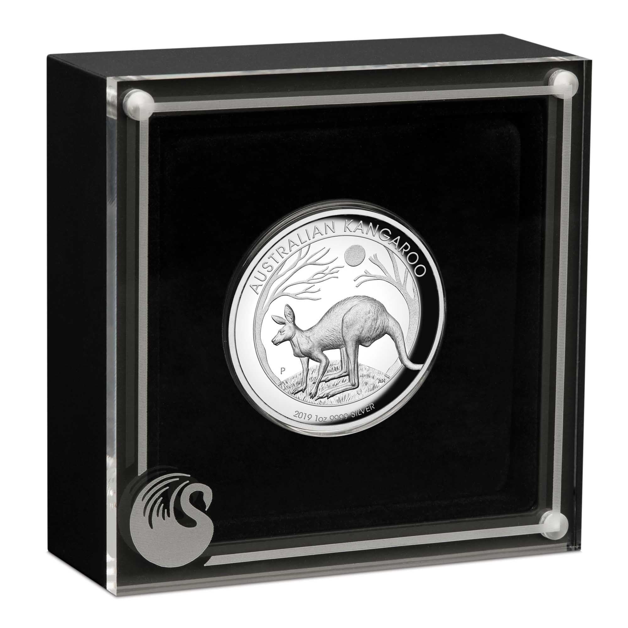 04 australian kangaroo 2019 1oz silver proof high relief InCase