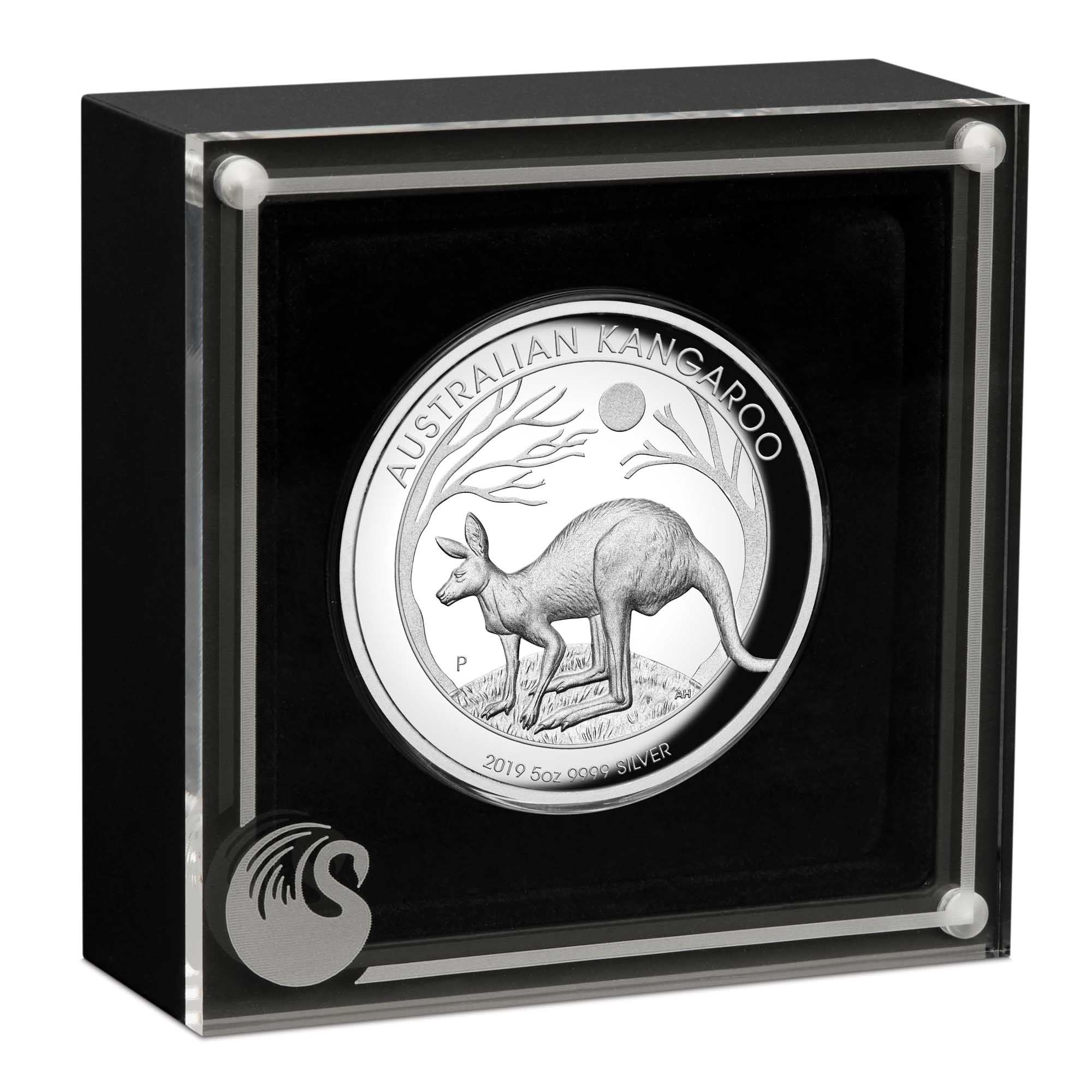 04 australian kangaroo 2019 5oz silver proof high relief InCase