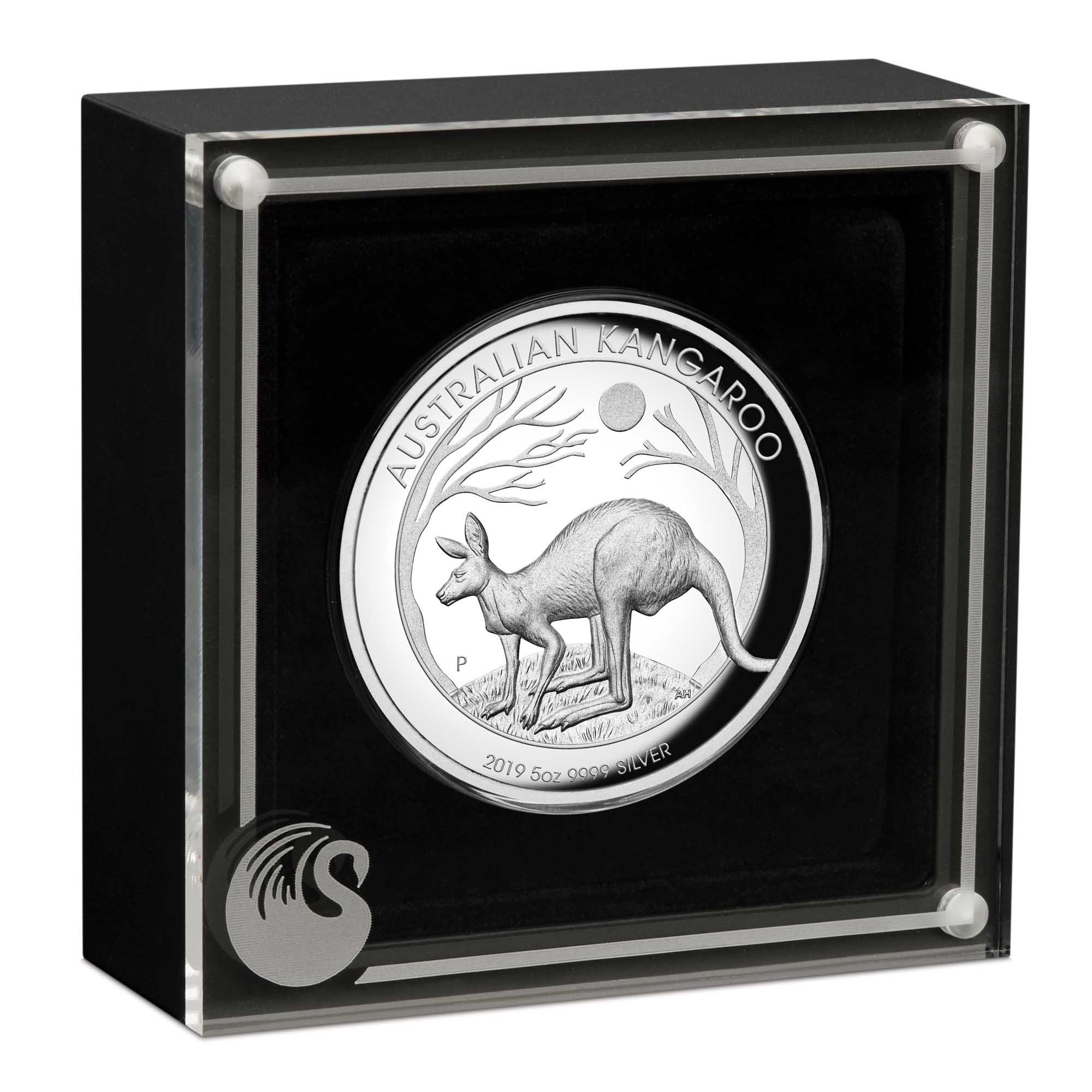 04 australian kangaroo 2019 5oz silver proof high relief InCase