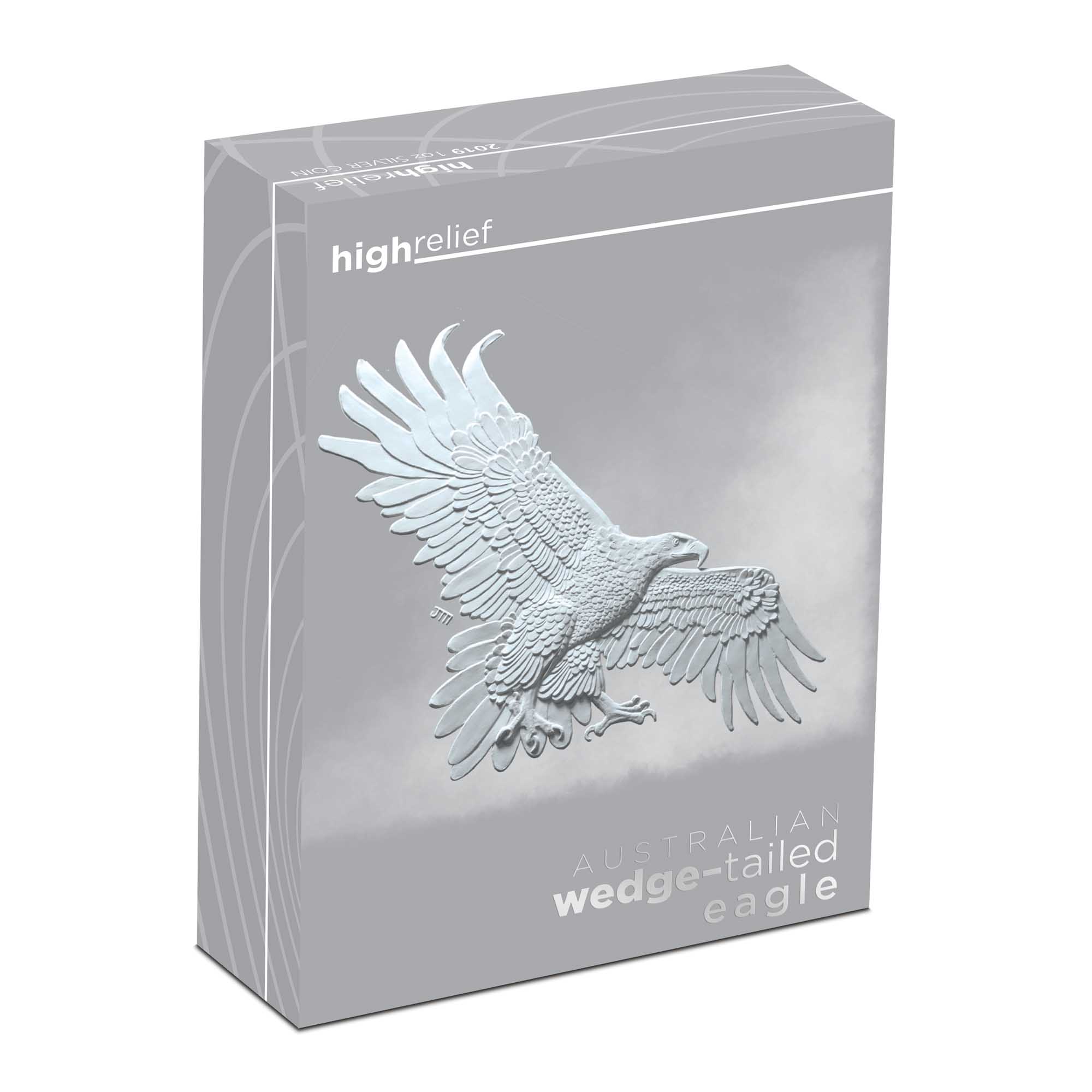 05 australian wedge tailed eagle 2019 1oz silver proof high relief InShipper