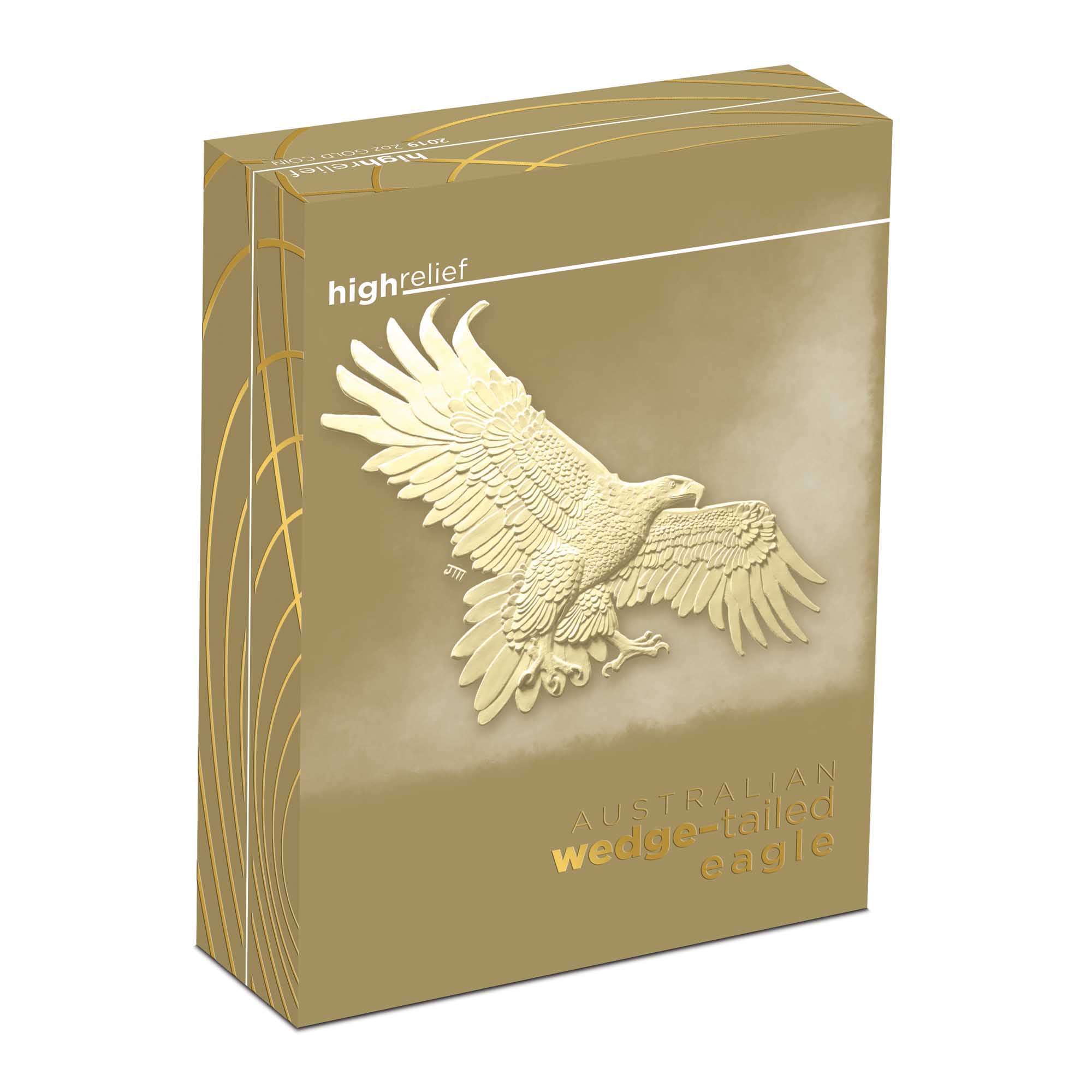 05 australian wedge tailed eagle 2019 2oz gold proof high relief InShipper