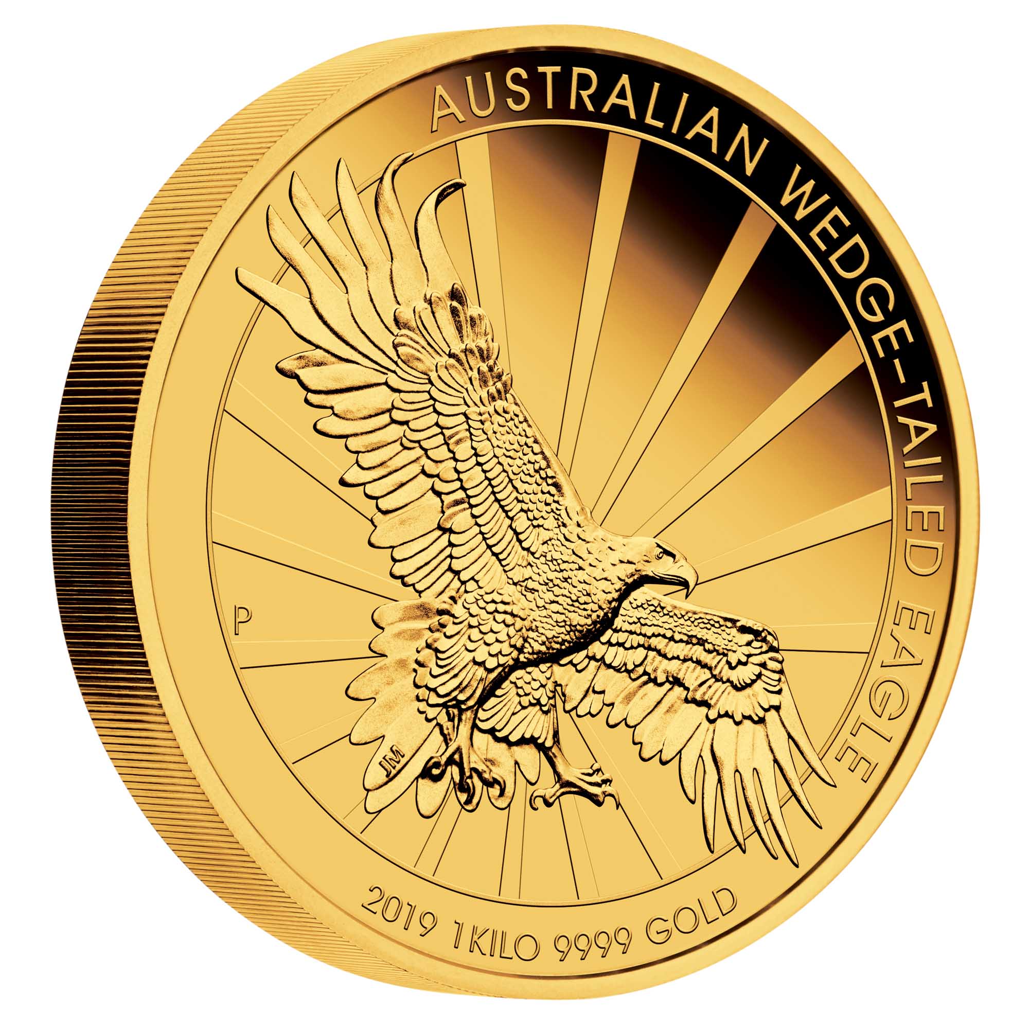 01 australian wedge tailed eagle 2019 1kg gold proof OnEdge