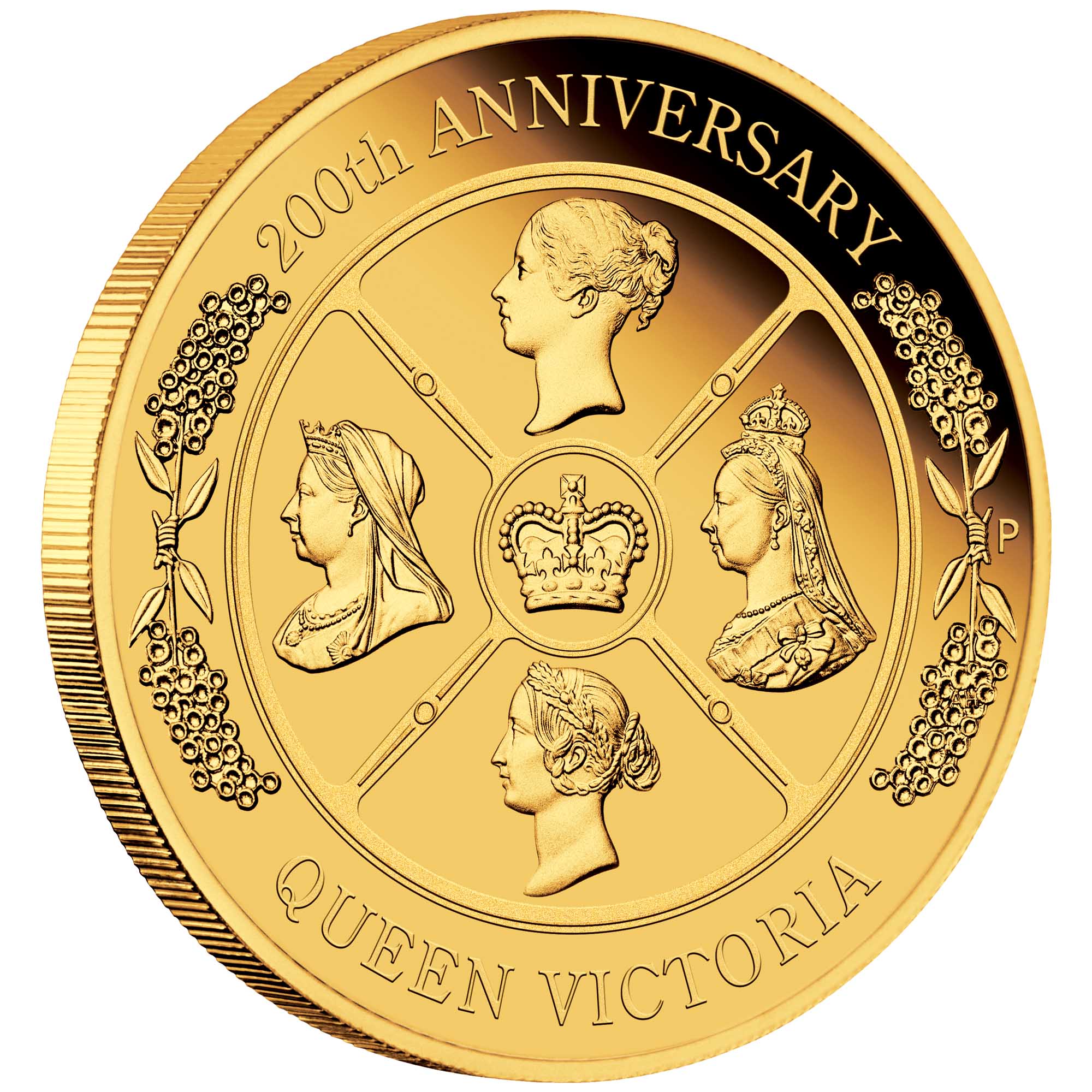 05 Queen Victoria 200th Anniversary Gold 2oz Proof OnEdge HighRes