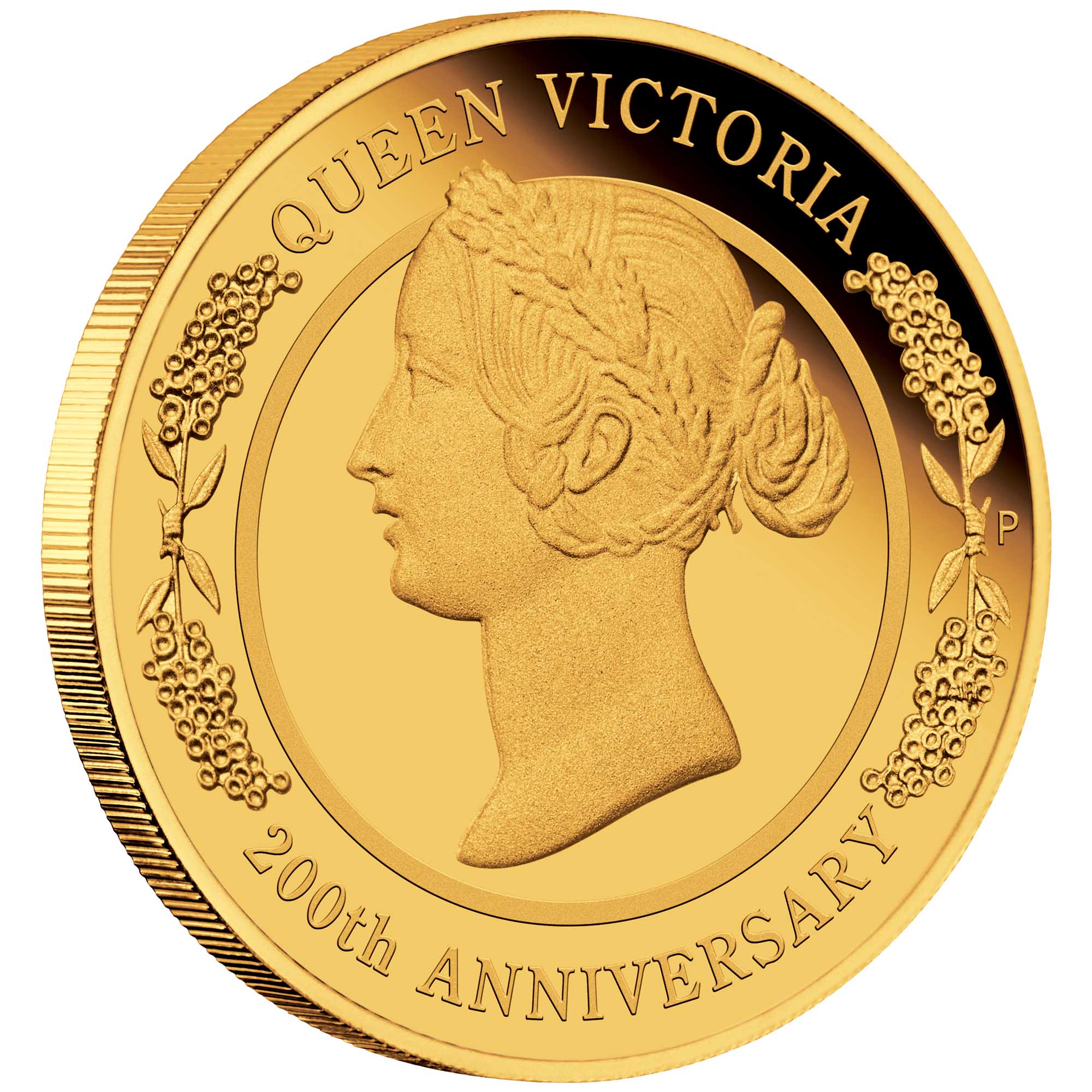 10 Queen Victoria 200th Anniversary  Gold 1 4oz Proof OnEdge HighRes