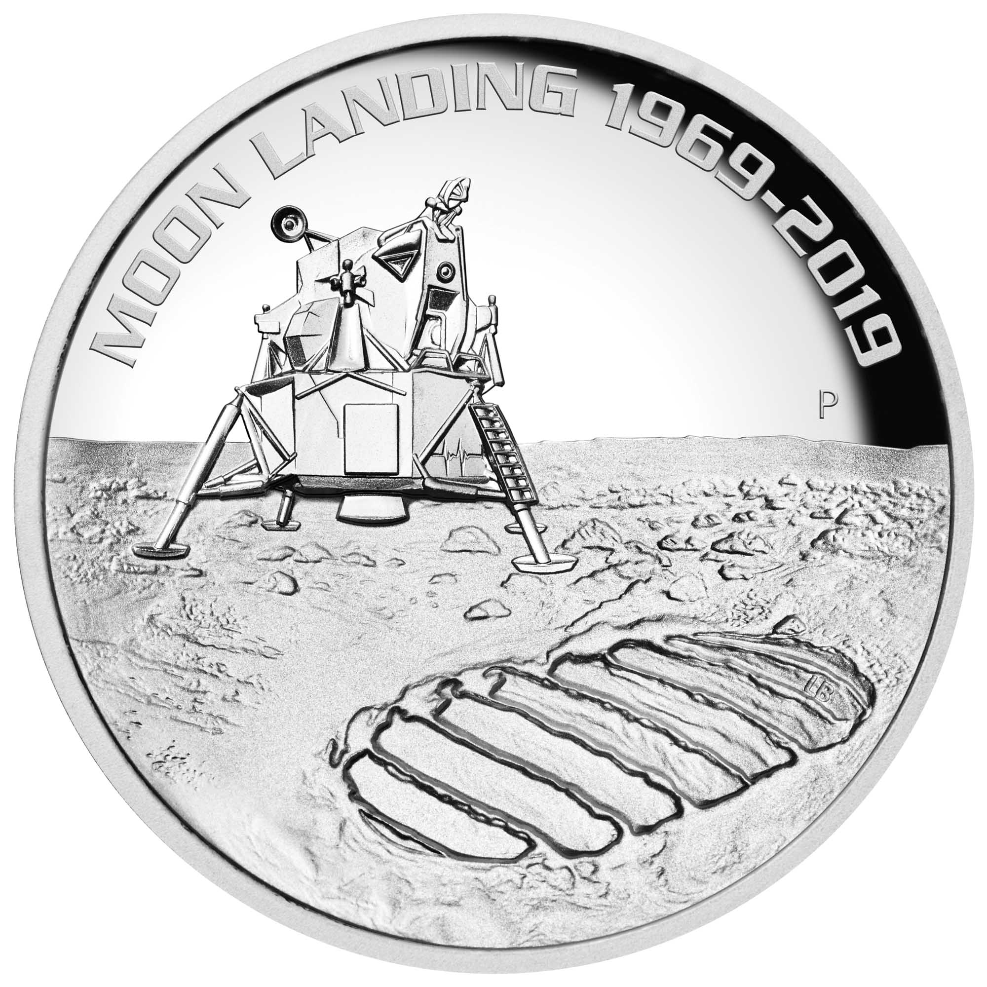 02 50th anniversary of the moon landing 2019 5oz silver proof high relief StraightOn