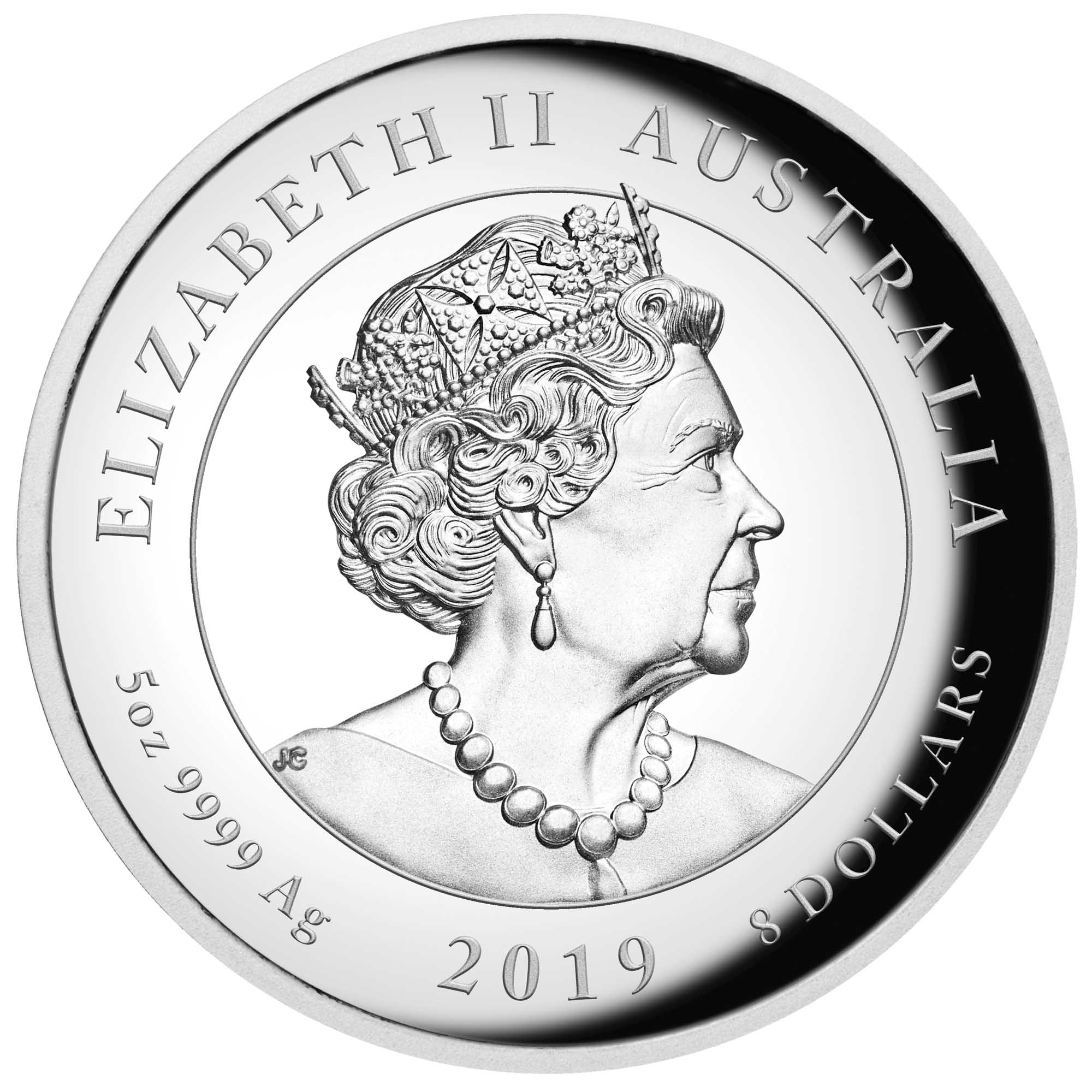 03 50th anniversary of the moon landing 2019 5oz silver proof high relief Obverse