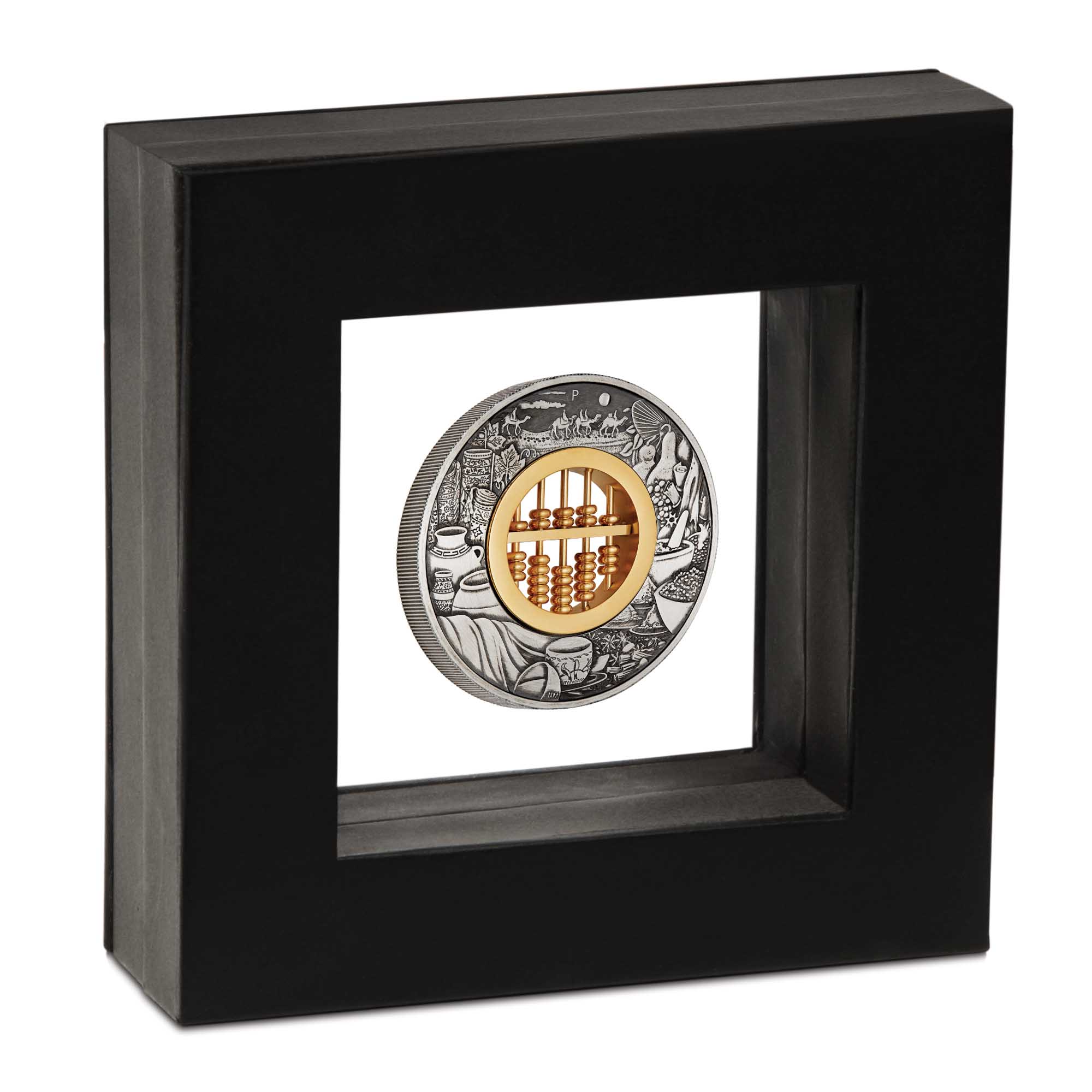 04 2019 Abacus 2oz Silver Antiqued Coin InCase HighRes