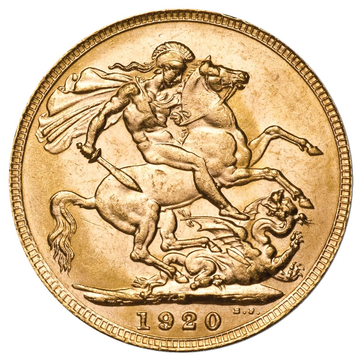 1 1920 King George V Gold Sovereign Reverse