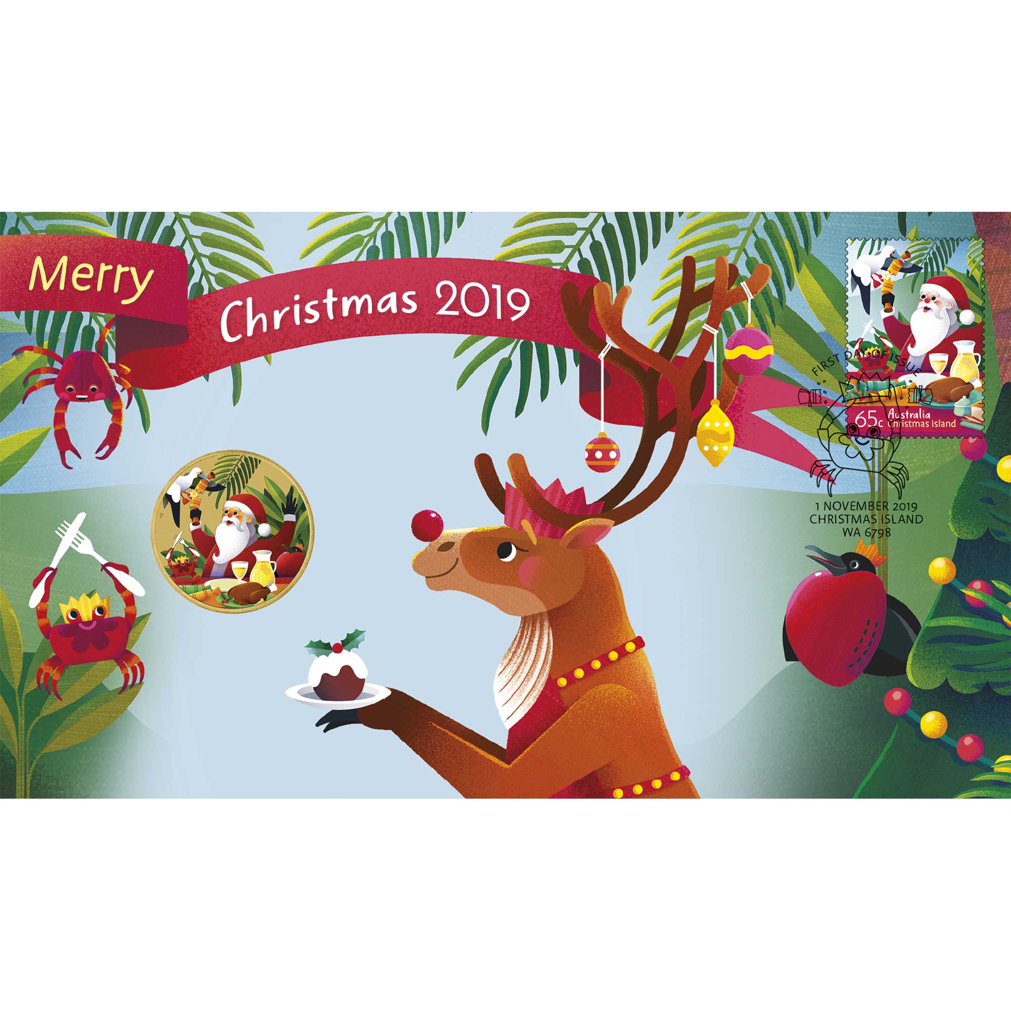 04 christmas stamp and coin cover 2019 base metal PNC