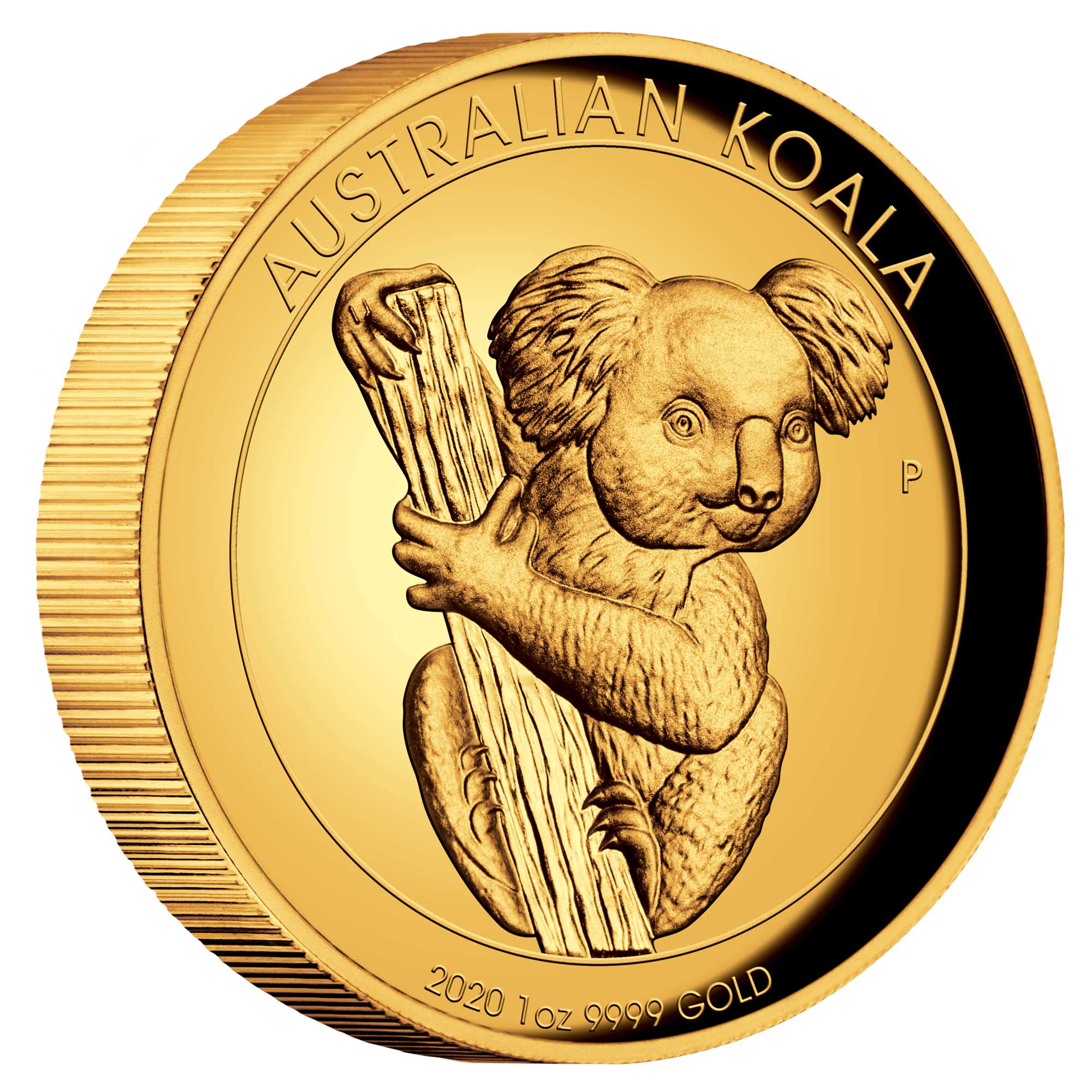 01 australian koala 2020 1oz gold proof high relief OnEdge