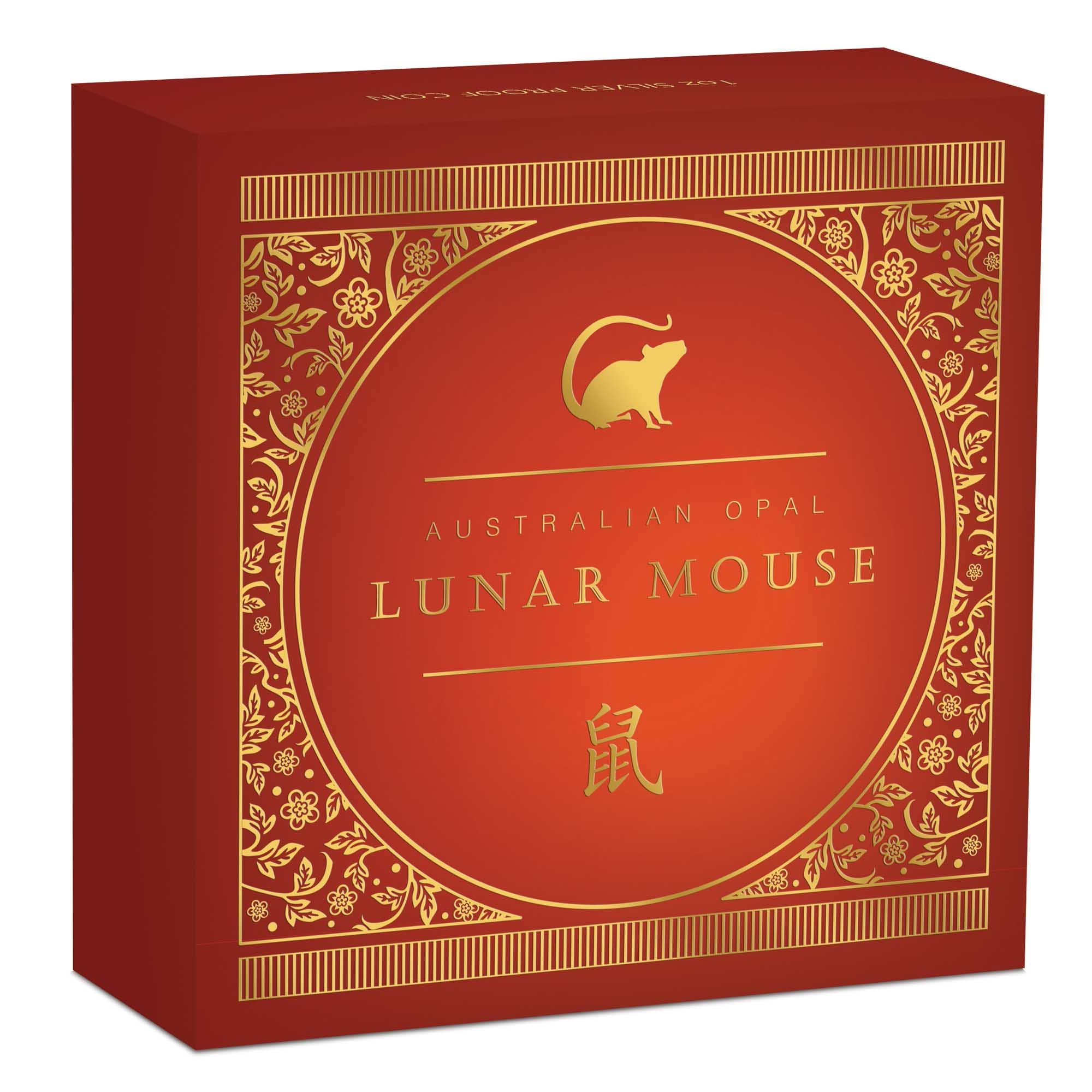 05 australian opal lunar series 2020 year of the mouse 2019 1oz silver proof InShipper