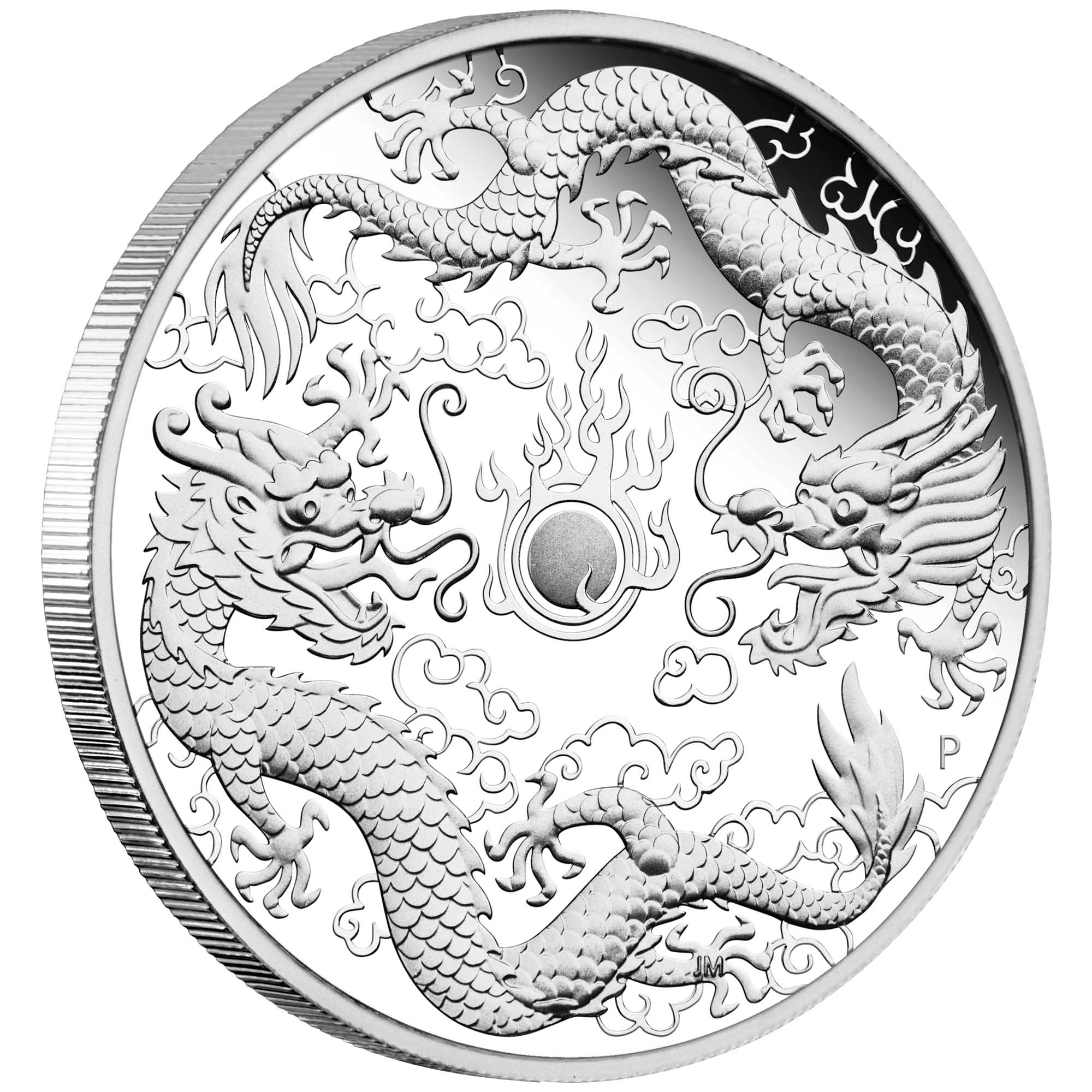 01 double dragon 2020 1oz silver proof OnEdge