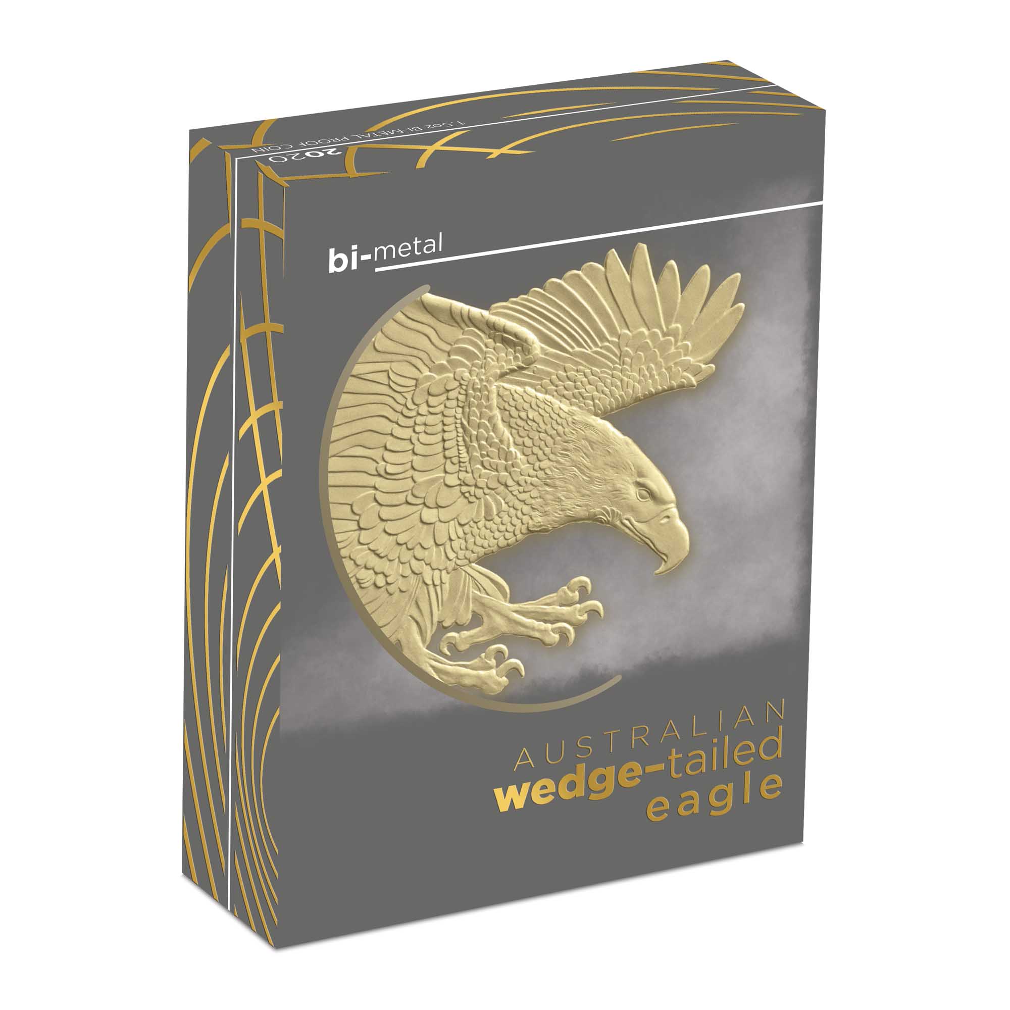 04 2020 AustralianWedgeTailedEagle 1.5oz BiMetal Proof InShipper HighRes