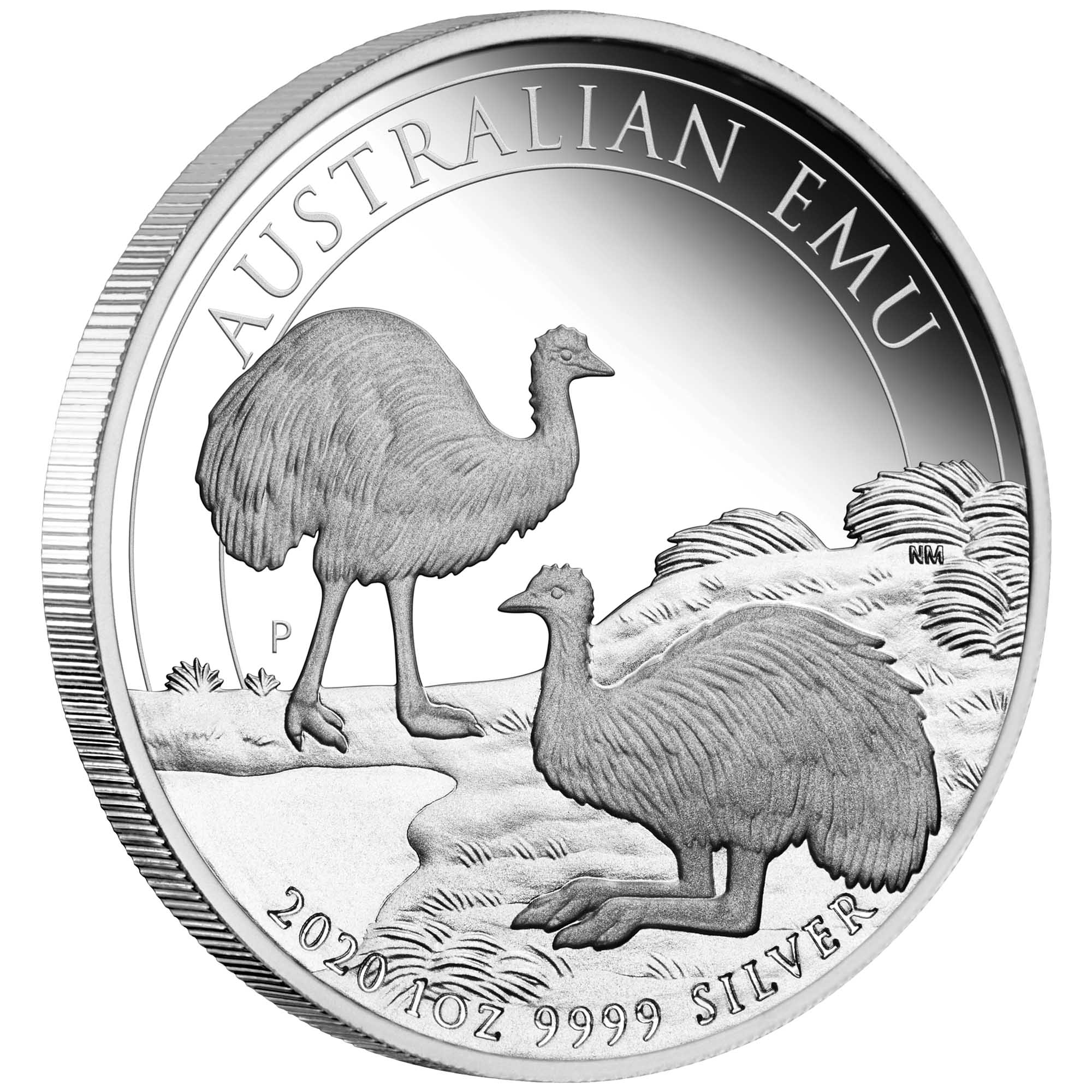 01 australian emu 2020 1oz silver proof OnEdge