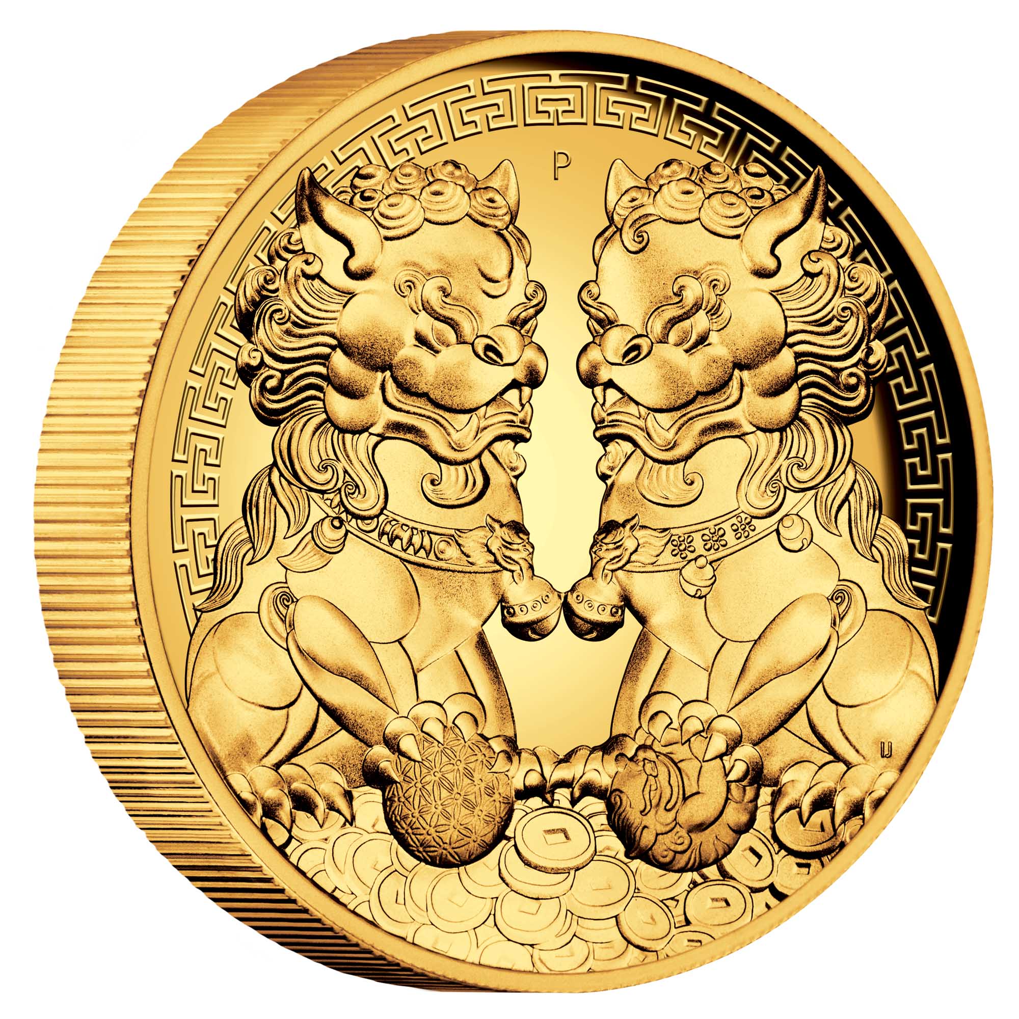 01 double pixiu 2020 2oz gold proof high relief OnEdge