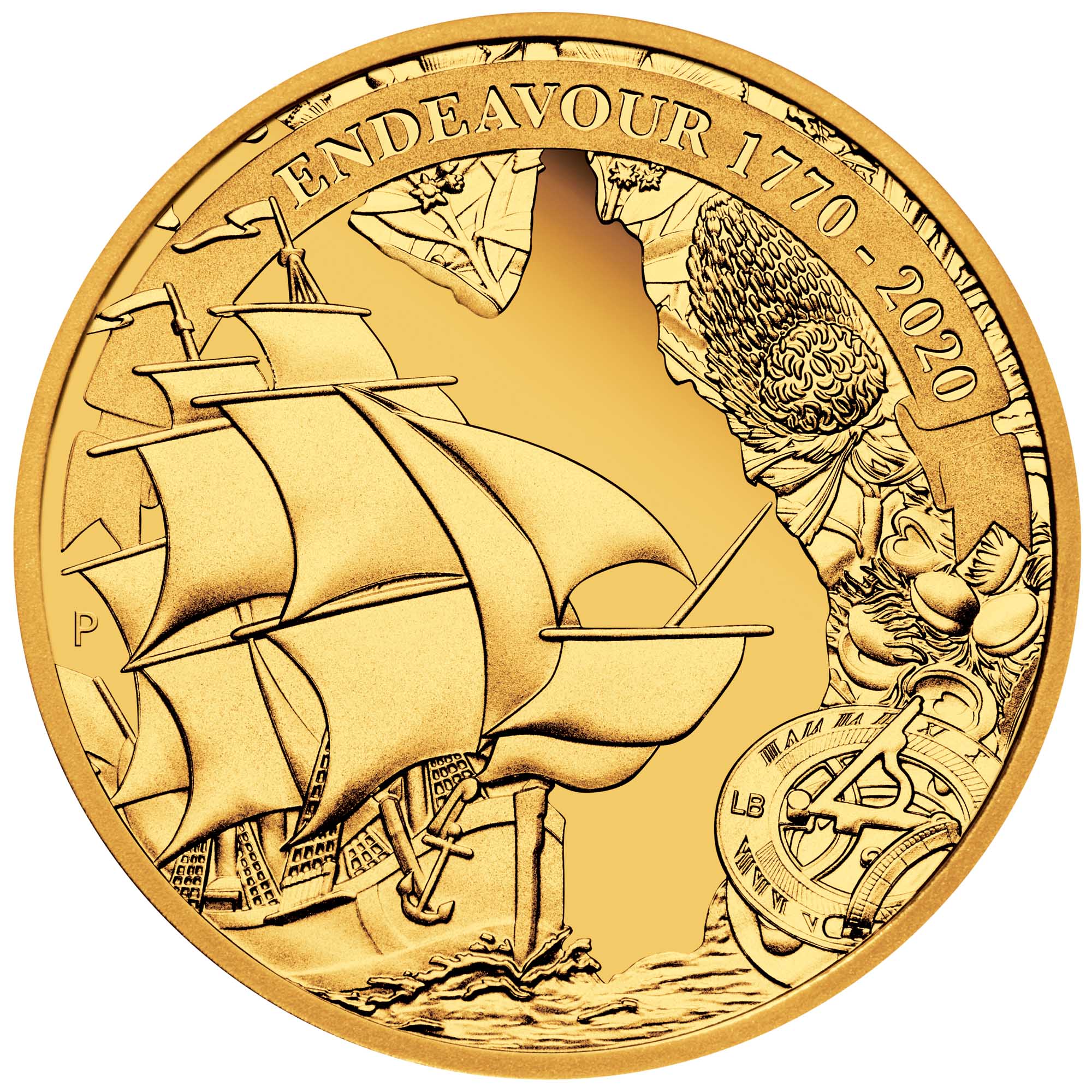 02 voyage of discovery endeavour 1770 2020 1 4oz gold StraightOn