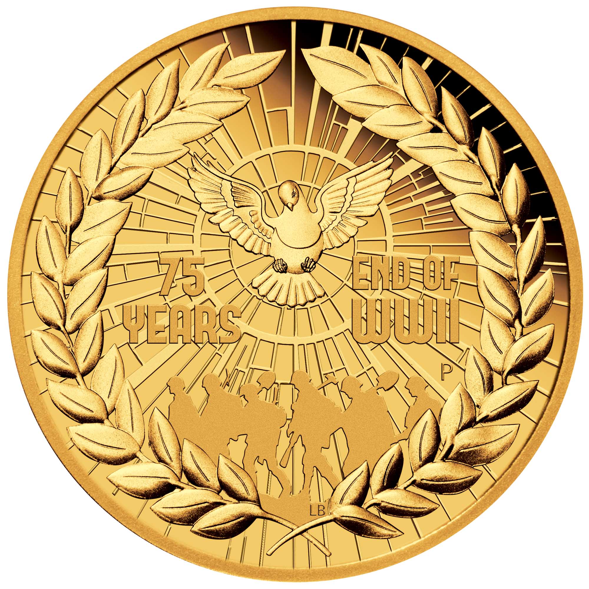 02 end of wwii 75th anniversary 2020 2oz gold proof StraightOn