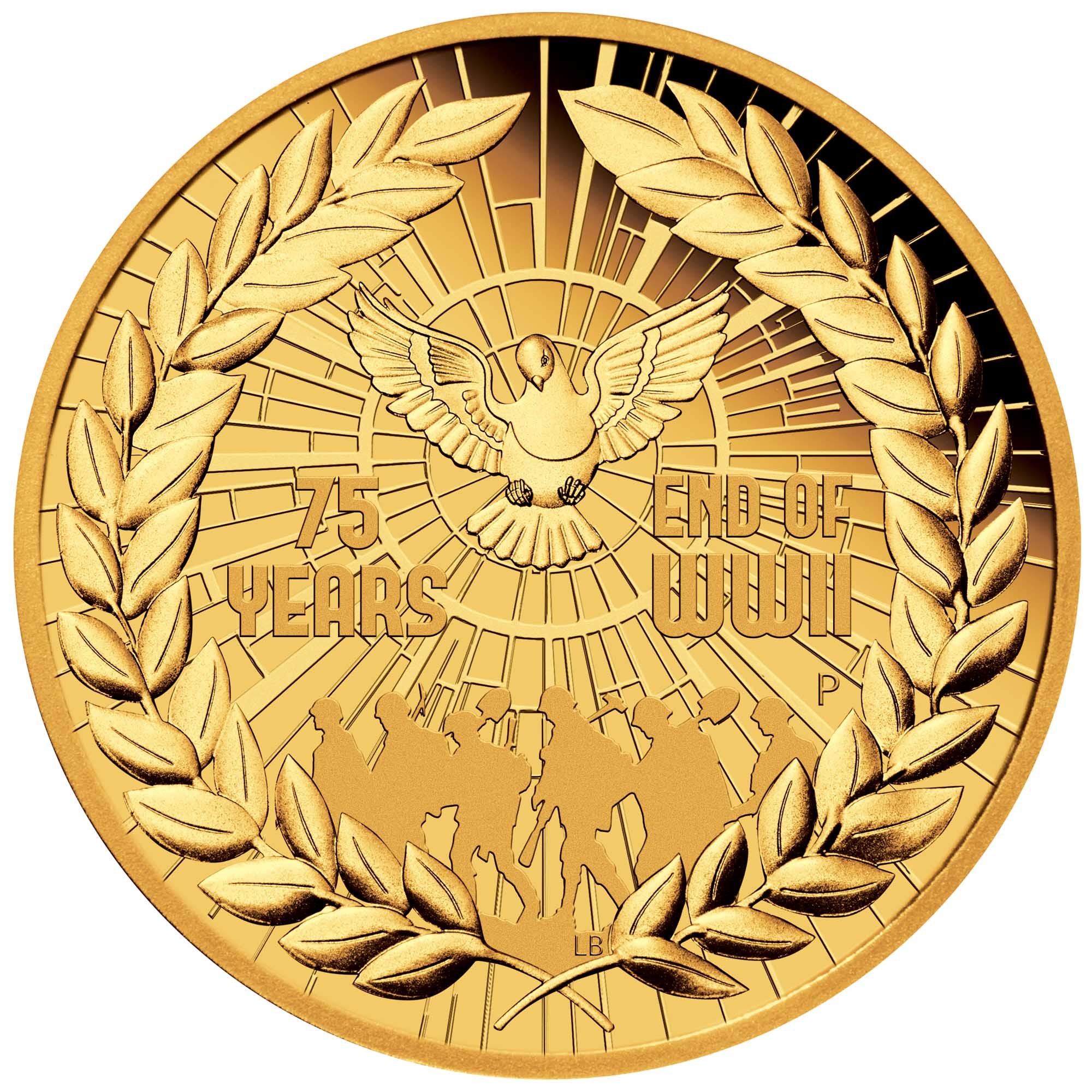 02 end of wwii 75th anniversary 2020 2oz gold proof StraightOn