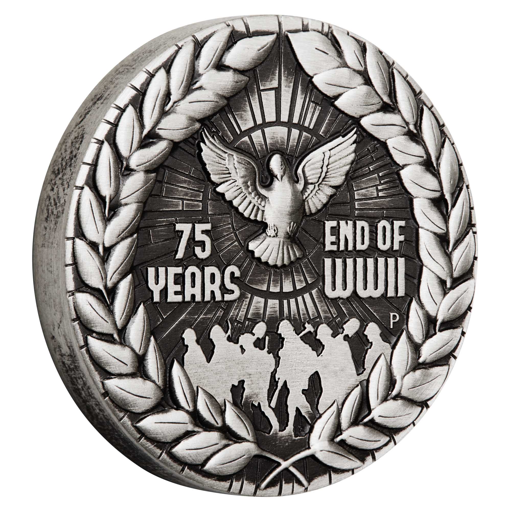 01 end of wwii 75th anniversary 2020 2oz silver antiqued OnEdge