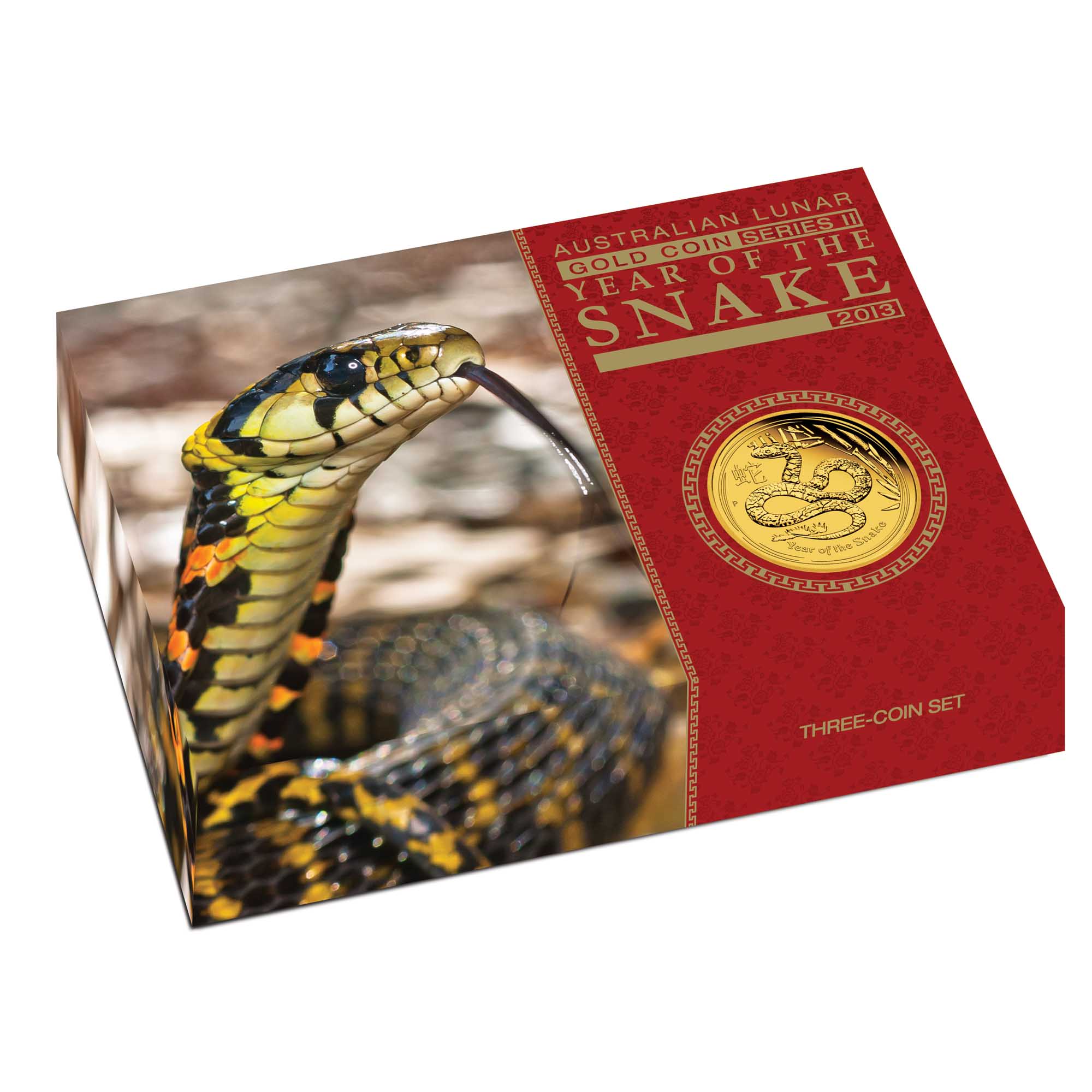09 2013 Lunar YearOfTheSnake Gold 3CoinSet Proof InShipper H
