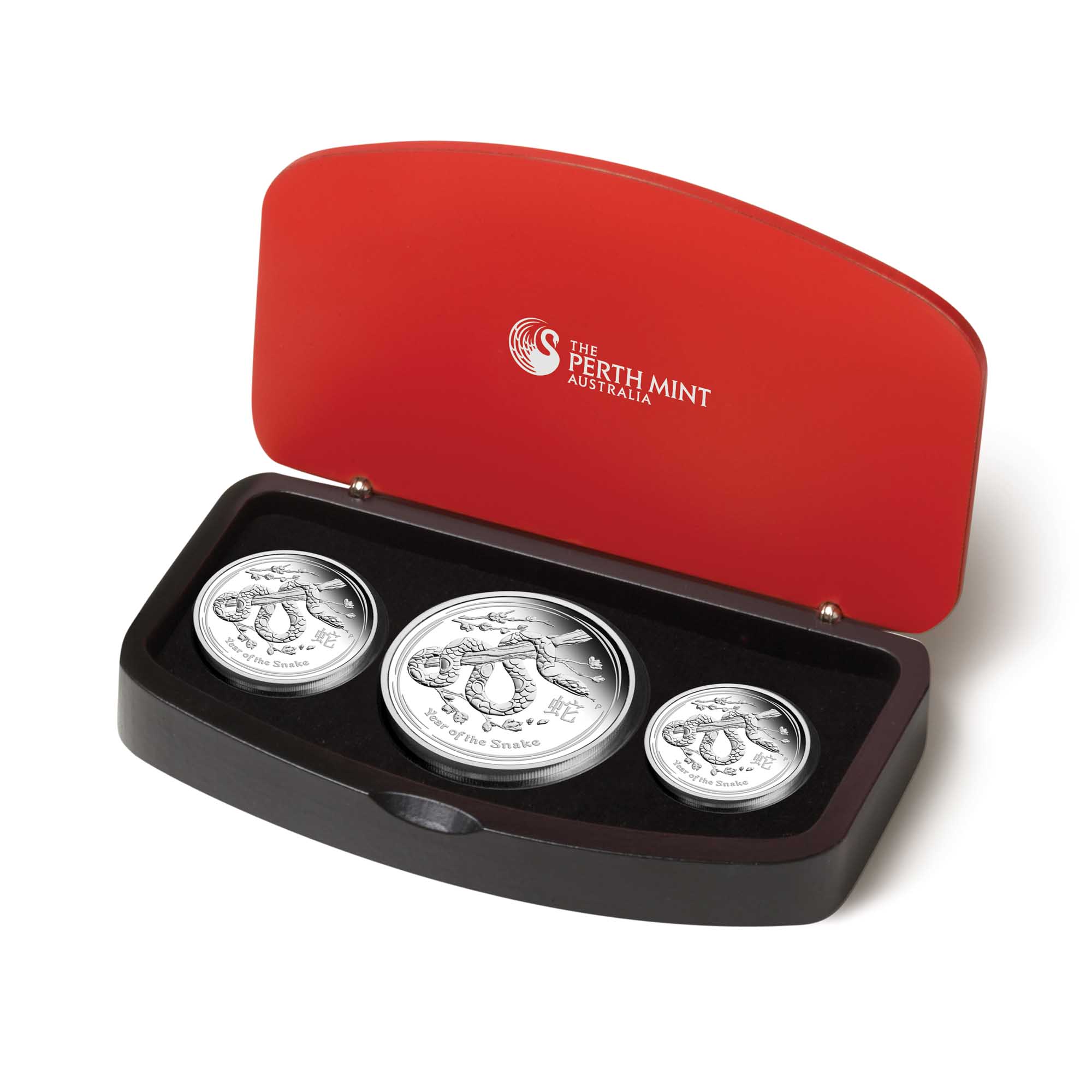 20 2013 Lunar YearOfTheSnake Silver 3CoinSet Proof InCase Hi