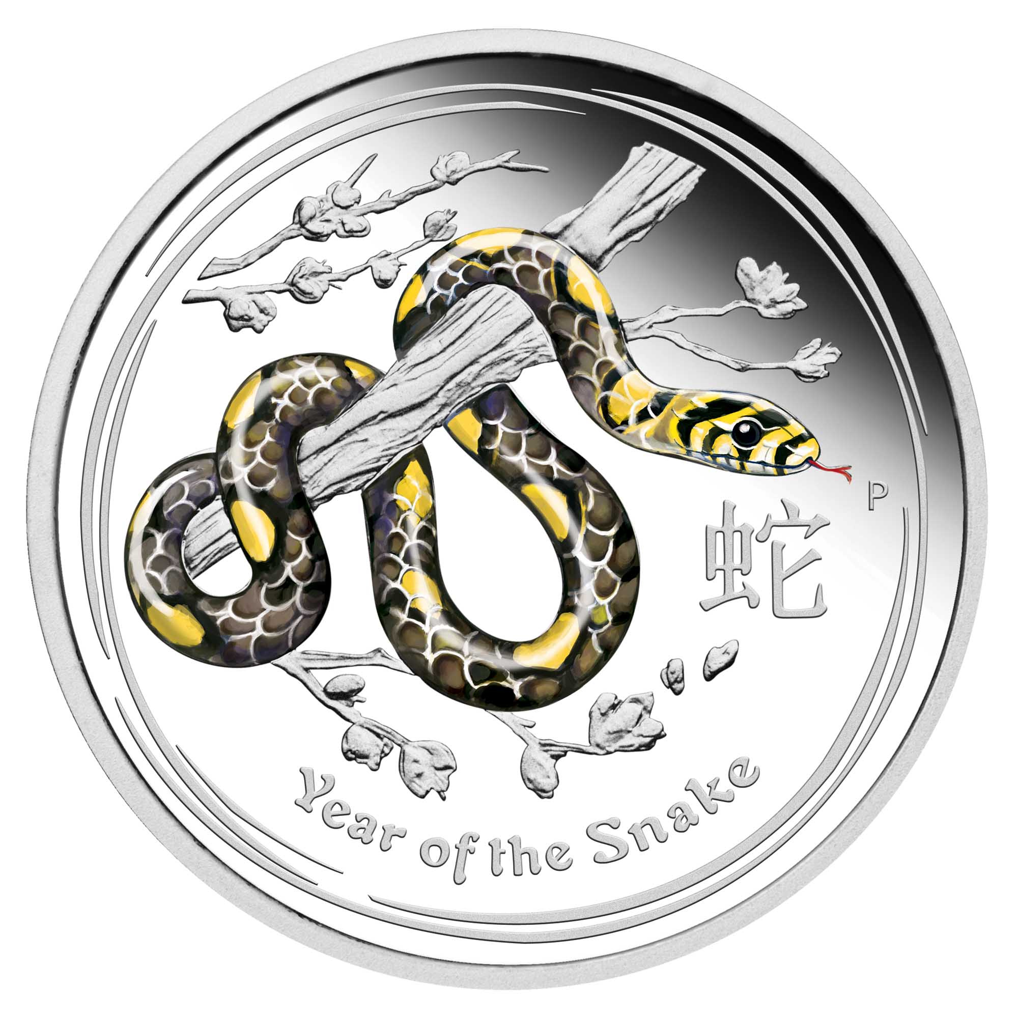 07 2013 Lunar YearOfTheSnake Silver 1oz Proof Coloured Strai