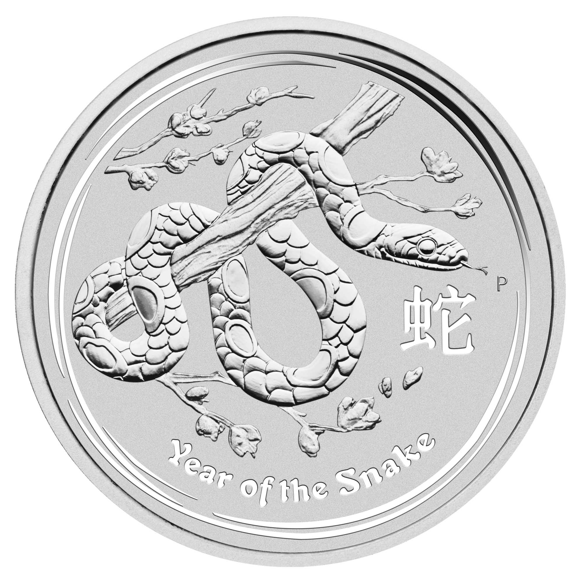 09 2013 Lunar YearOfTheSnake Silver 1oz Bullion StraightOn H