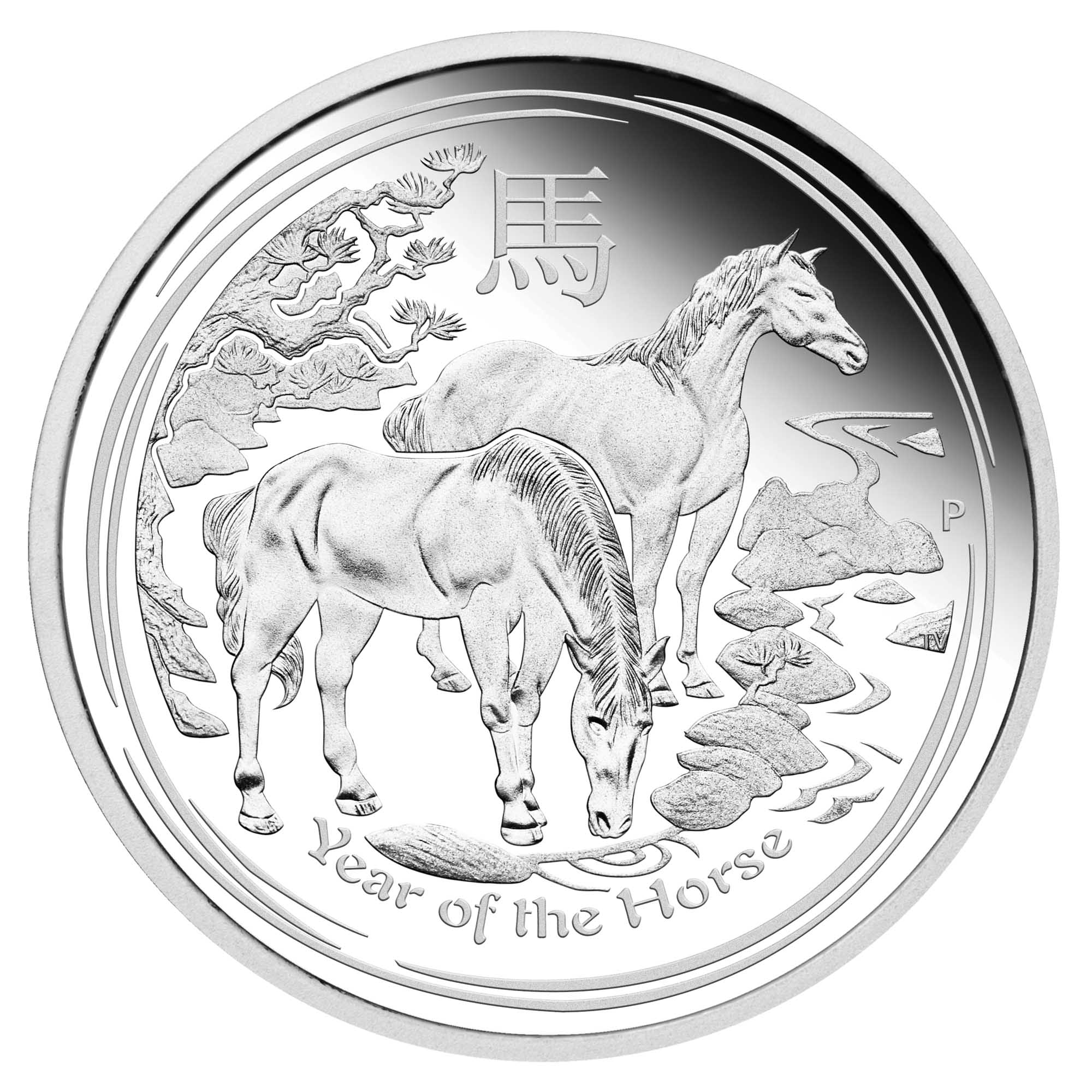 ワンダーデコール 馬2014 YEAR PLATE (HORSE) 2014 Year of the Horse 1/2oz Silver Proof Coin