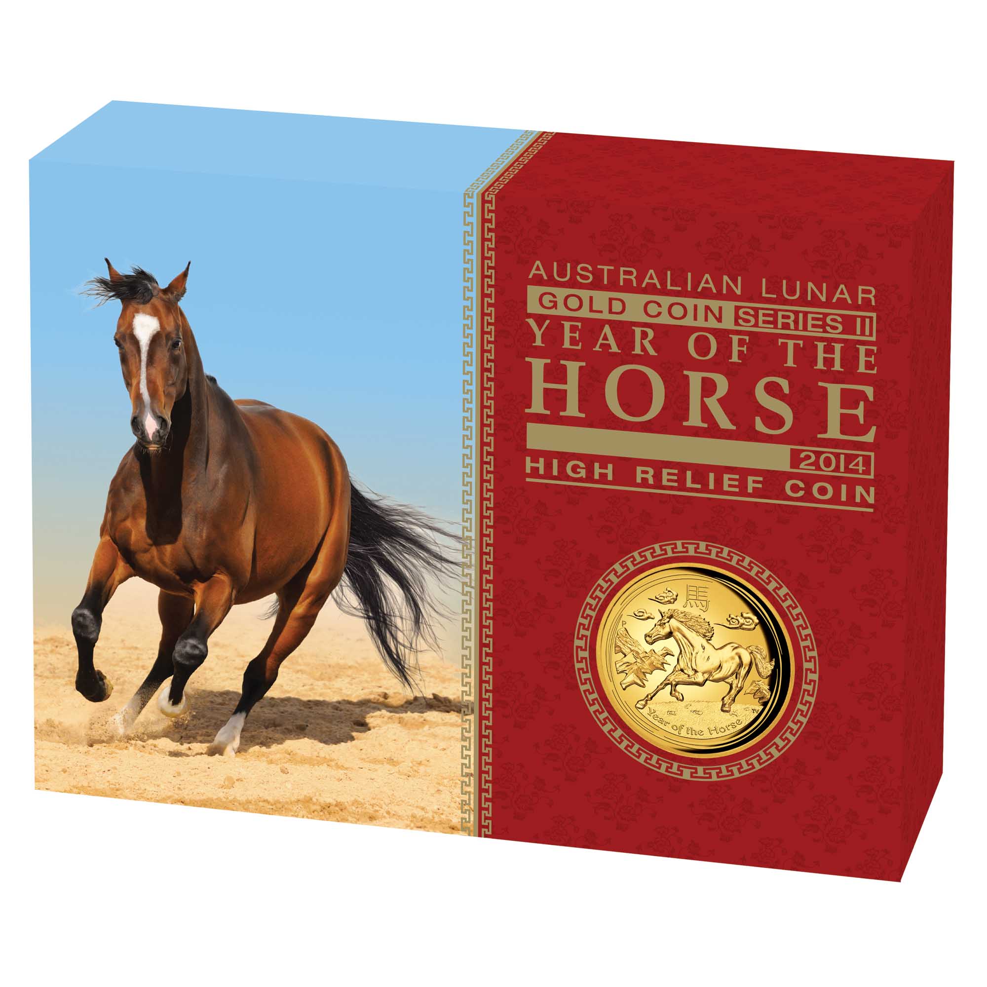 05 2014 YearOfTheHorse 1oz Gold HighRelief Proof InShipper HighRes