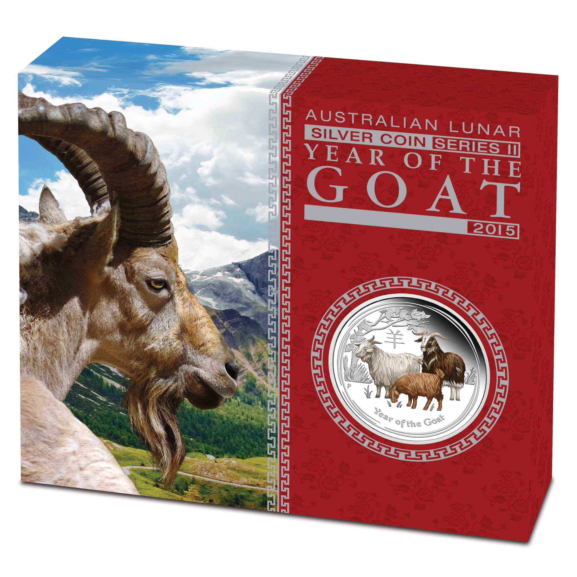 05 australian lunar series ii year of the goat 2015 1oz silver proof coloured InShipper