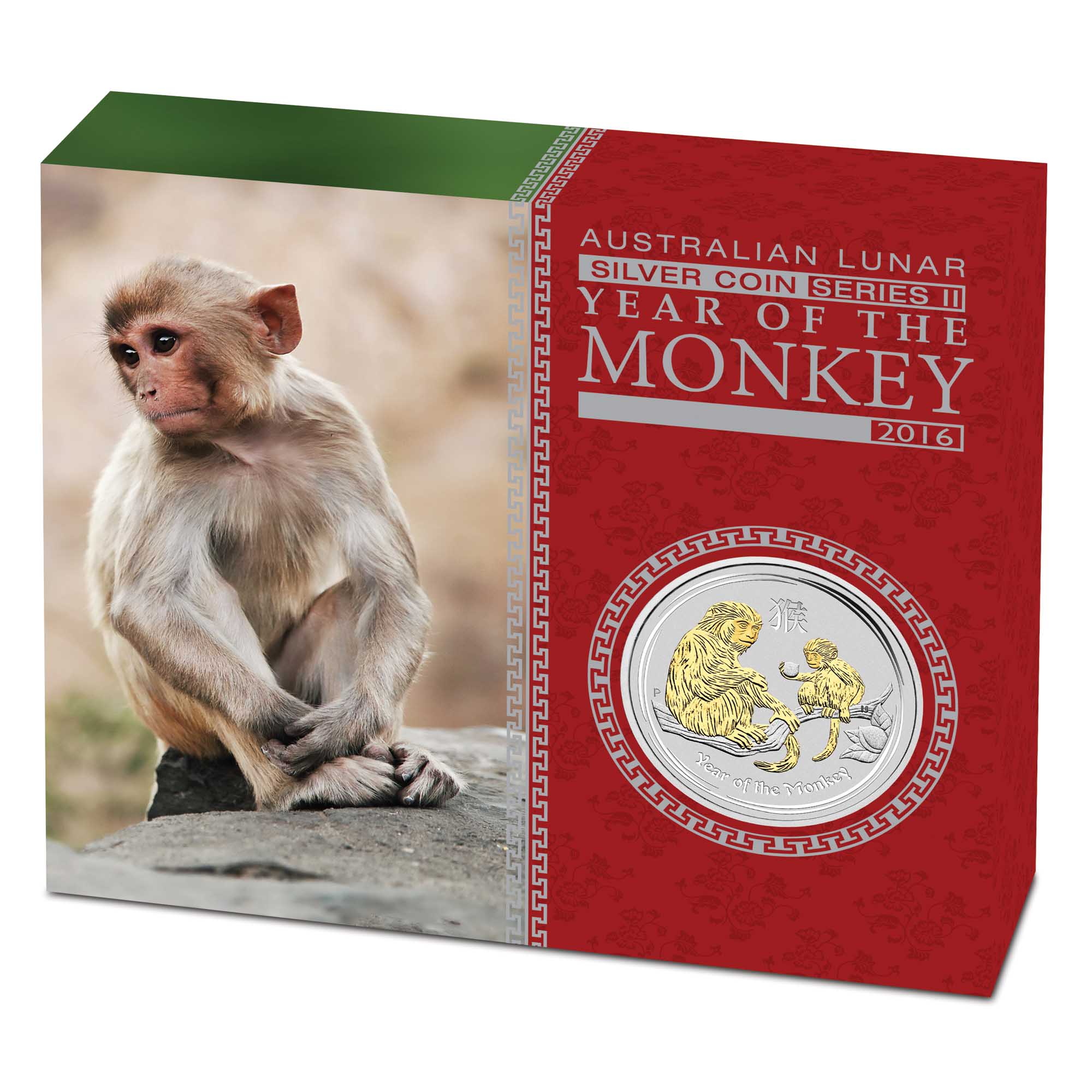 2016 Year of the Monkey 1oz Silver Gilded Edition