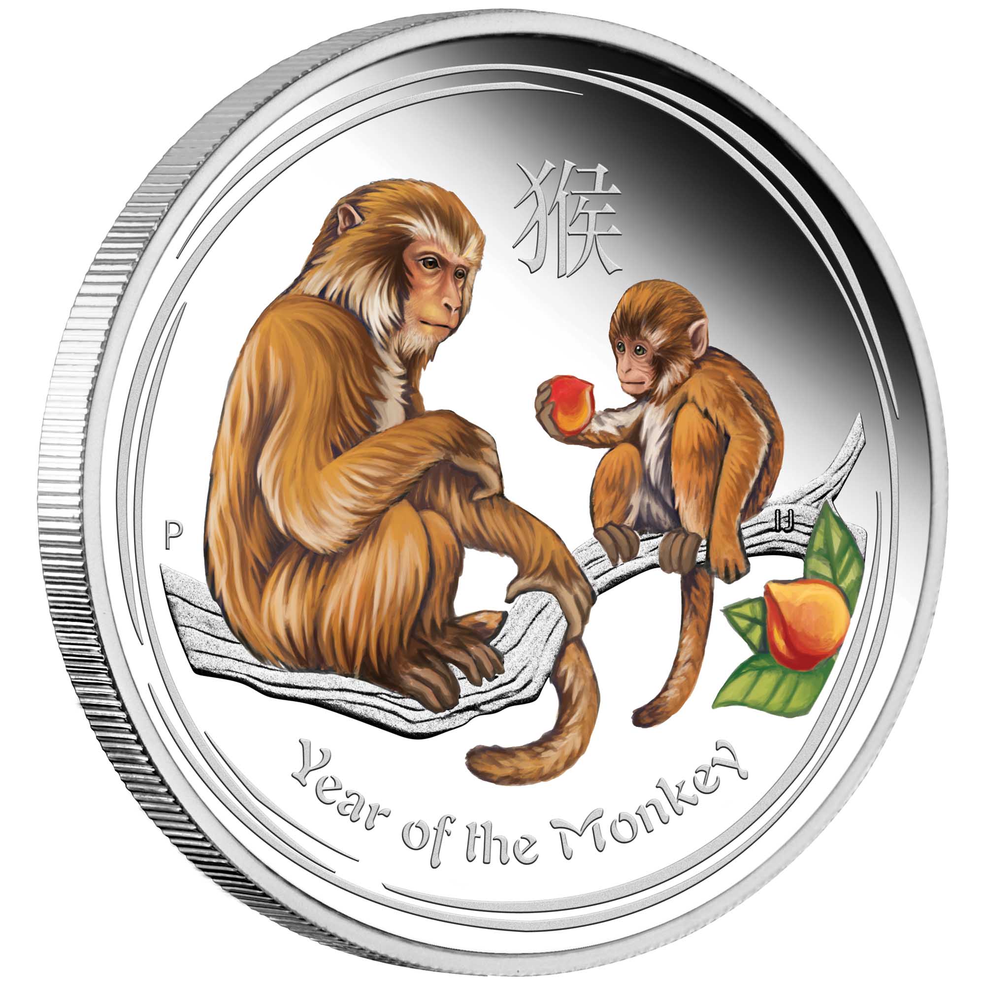 01 australian lunar series ii year of the monkey 2016 1 2oz silver proof coloured OnEdge