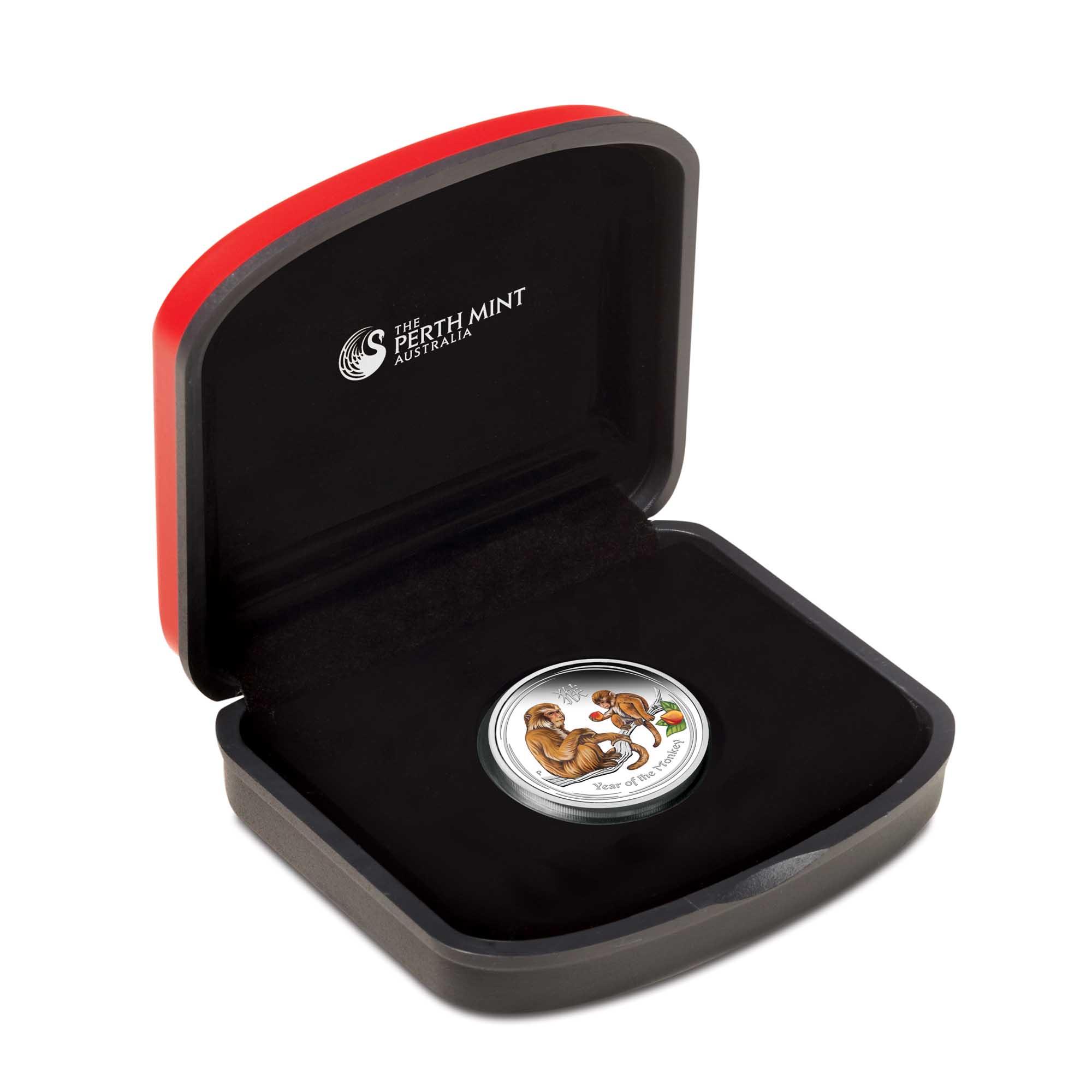 04 australian lunar series ii year of the monkey 2016 1 2oz silver proof coloured InCase