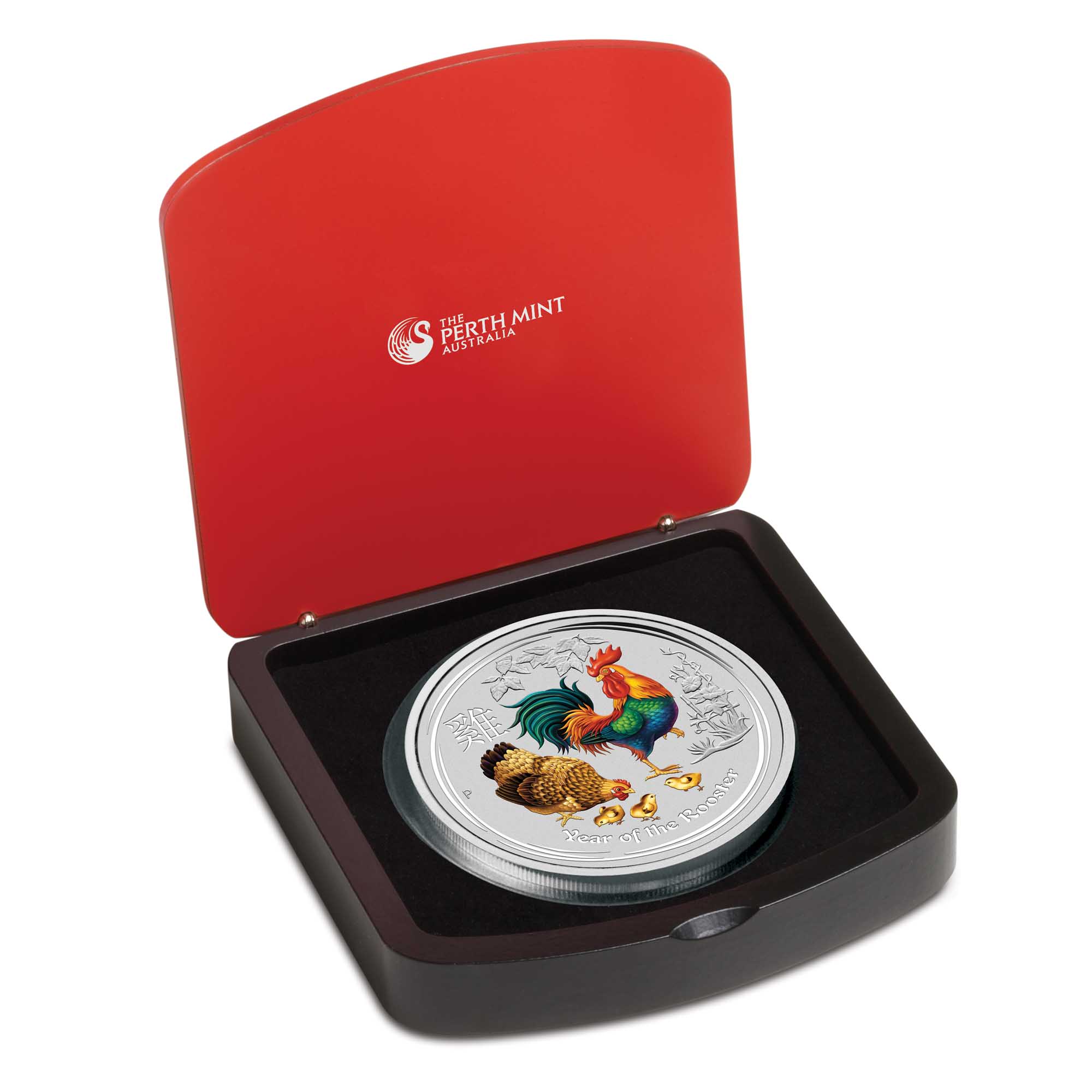 04 australian lunar series ii year of the rooster gemstone edition 2017 1kg silver InCase