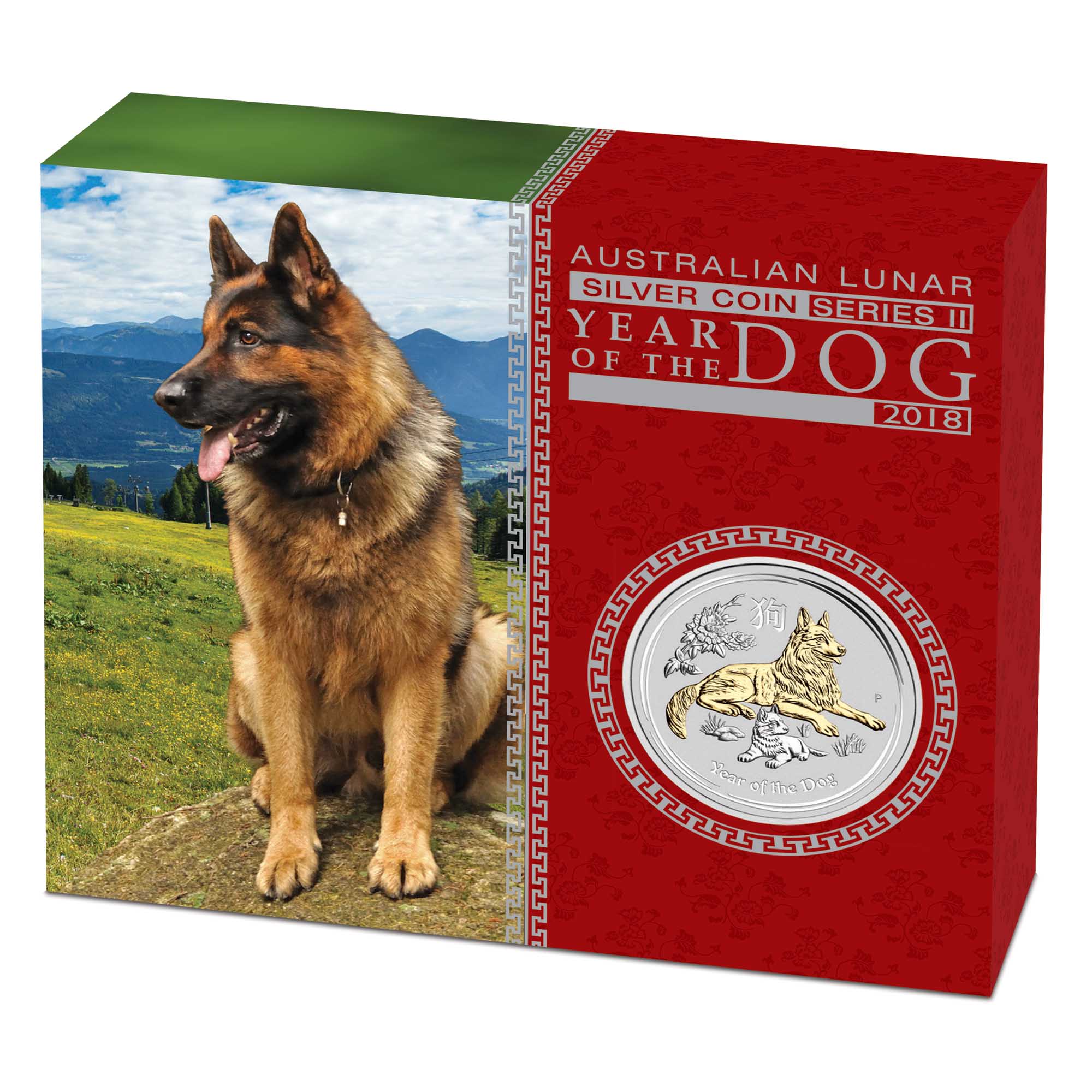 05 australian lunar silver coin series ii year of the dog 2018 1oz silver gilded InShipper