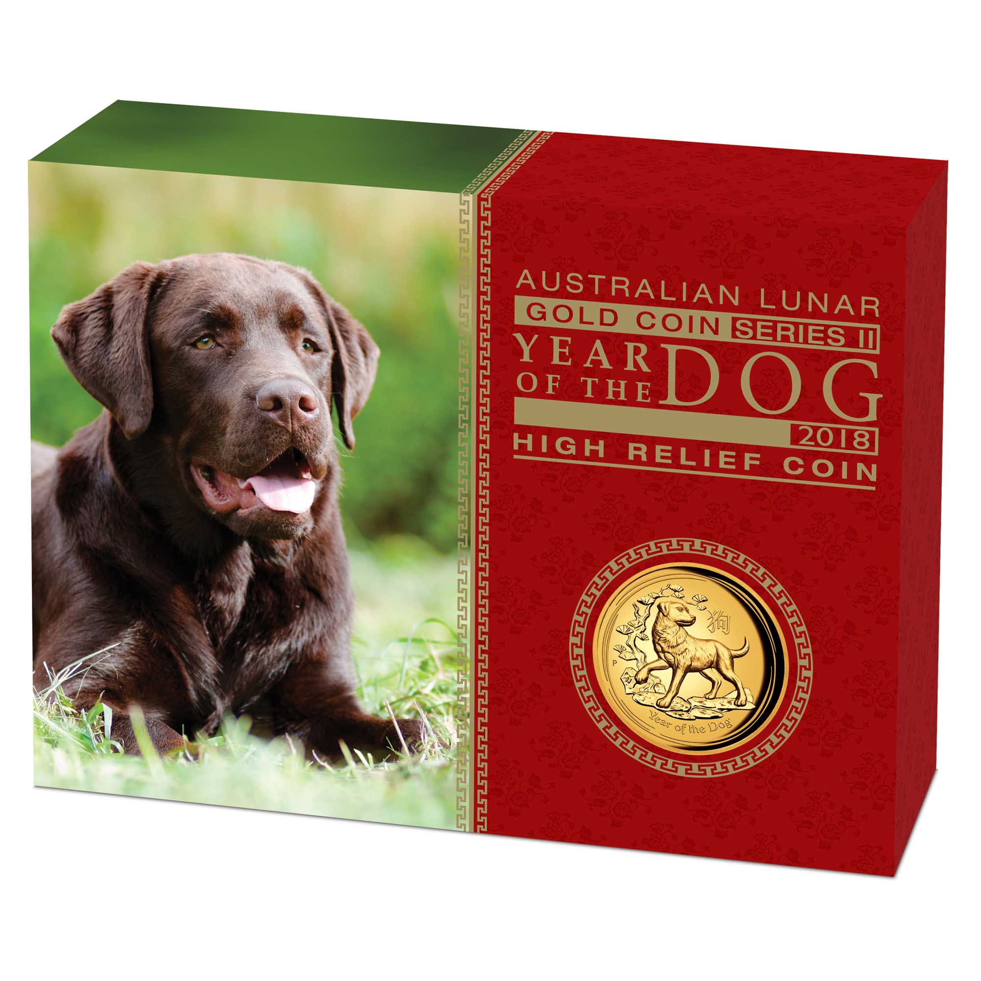 05 2018 YearOfTheDog Gold 1oz HighRelief Proof InShipper HighRes