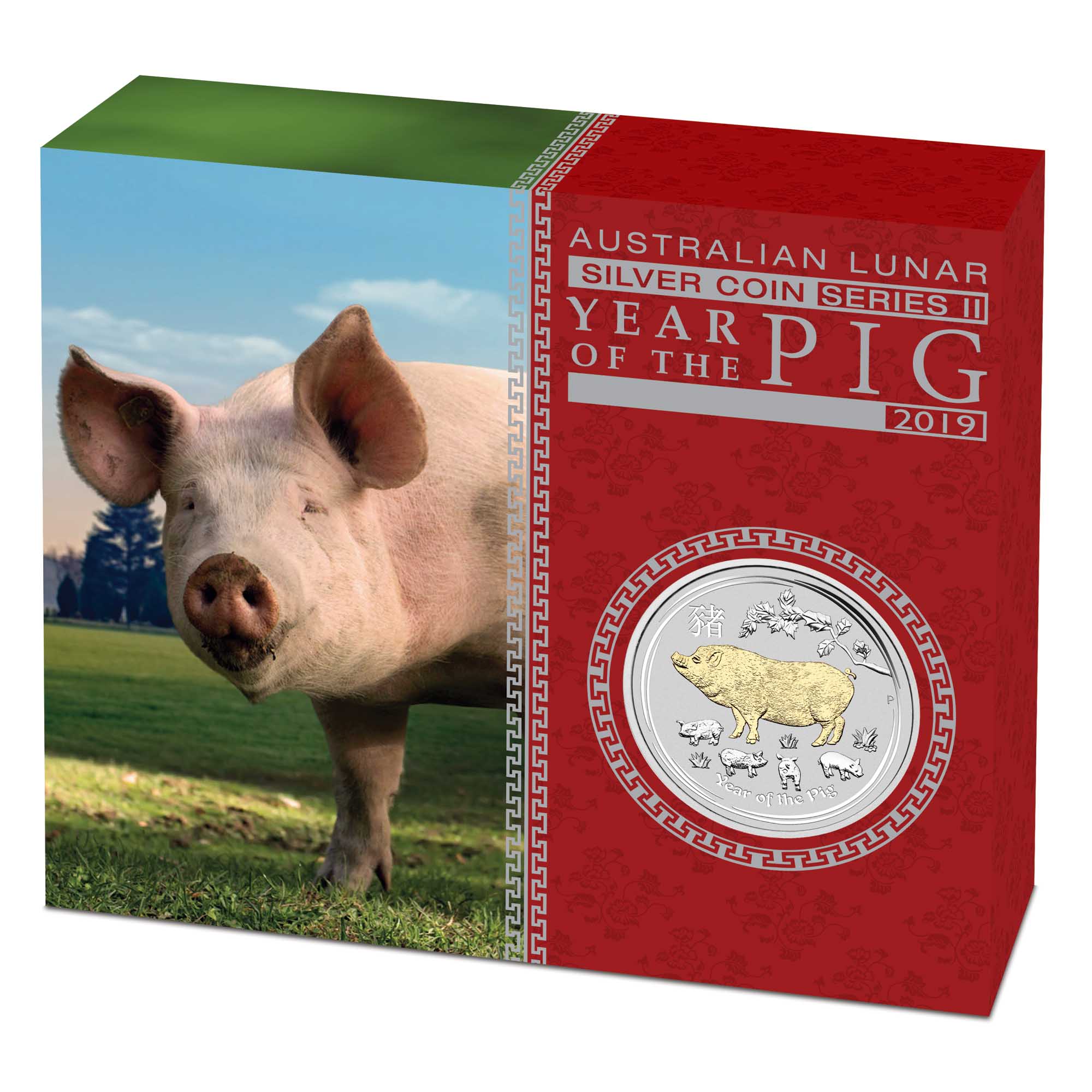 05 australian lunar silver coin series ii year of the pig 2019 1oz silver gilded InShipper