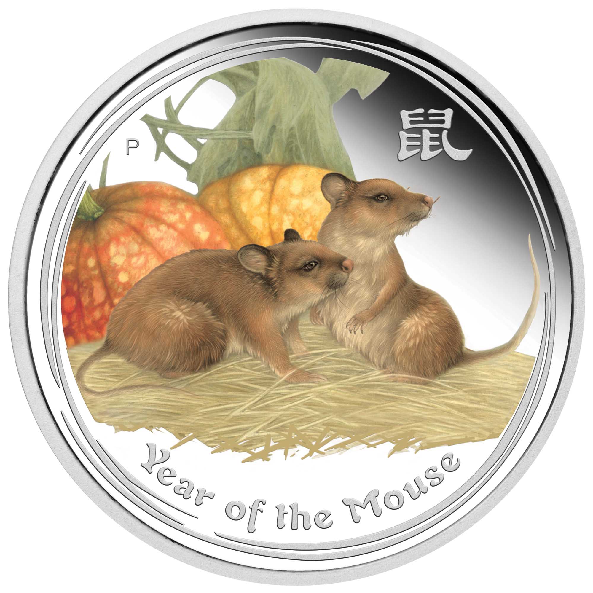 02 perth coin show special 2020 year of the mouse 2019 2oz silver proof coloured StraightOn