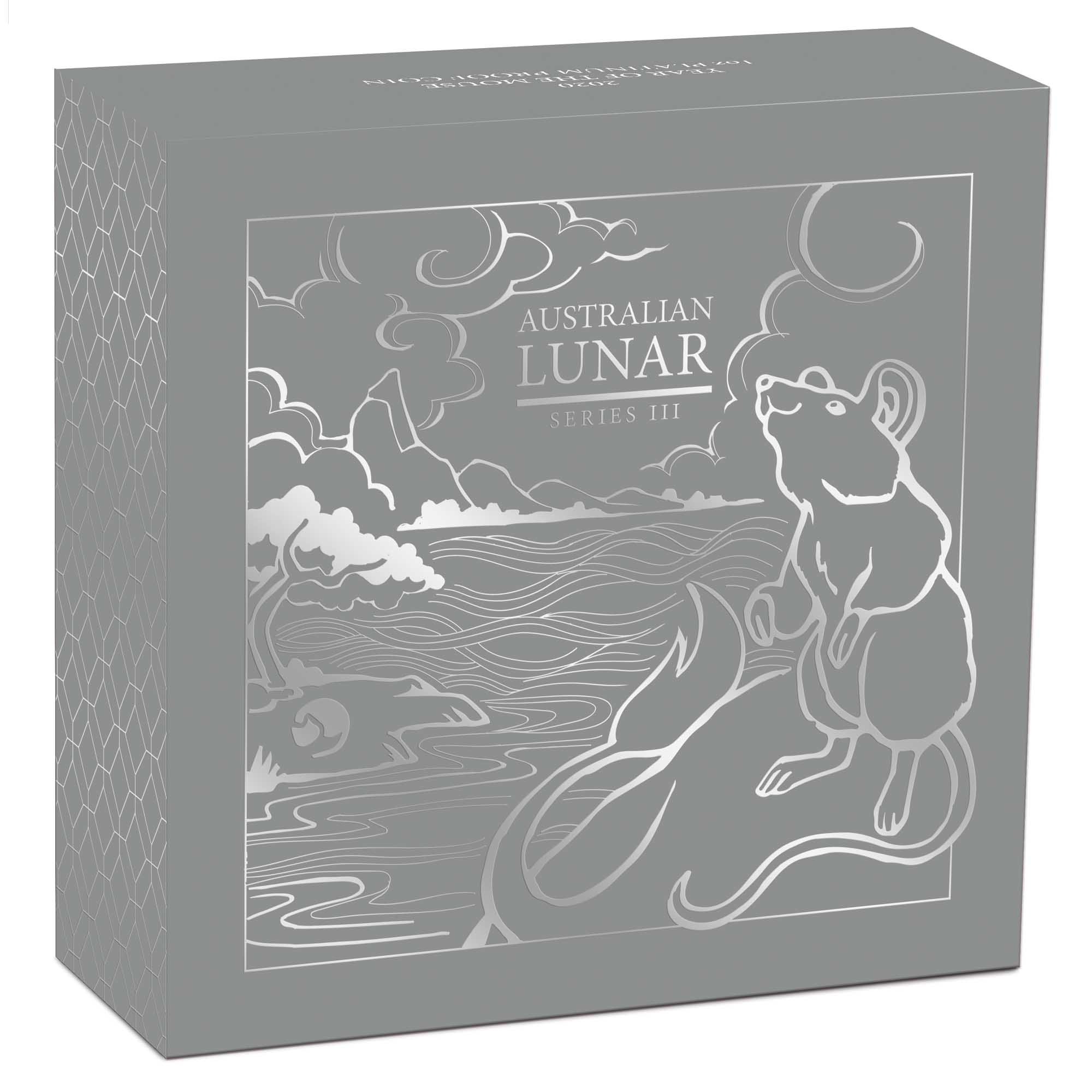 05 australian lunar series iii year of the mouse 2019 1oz platinum proof InShipper