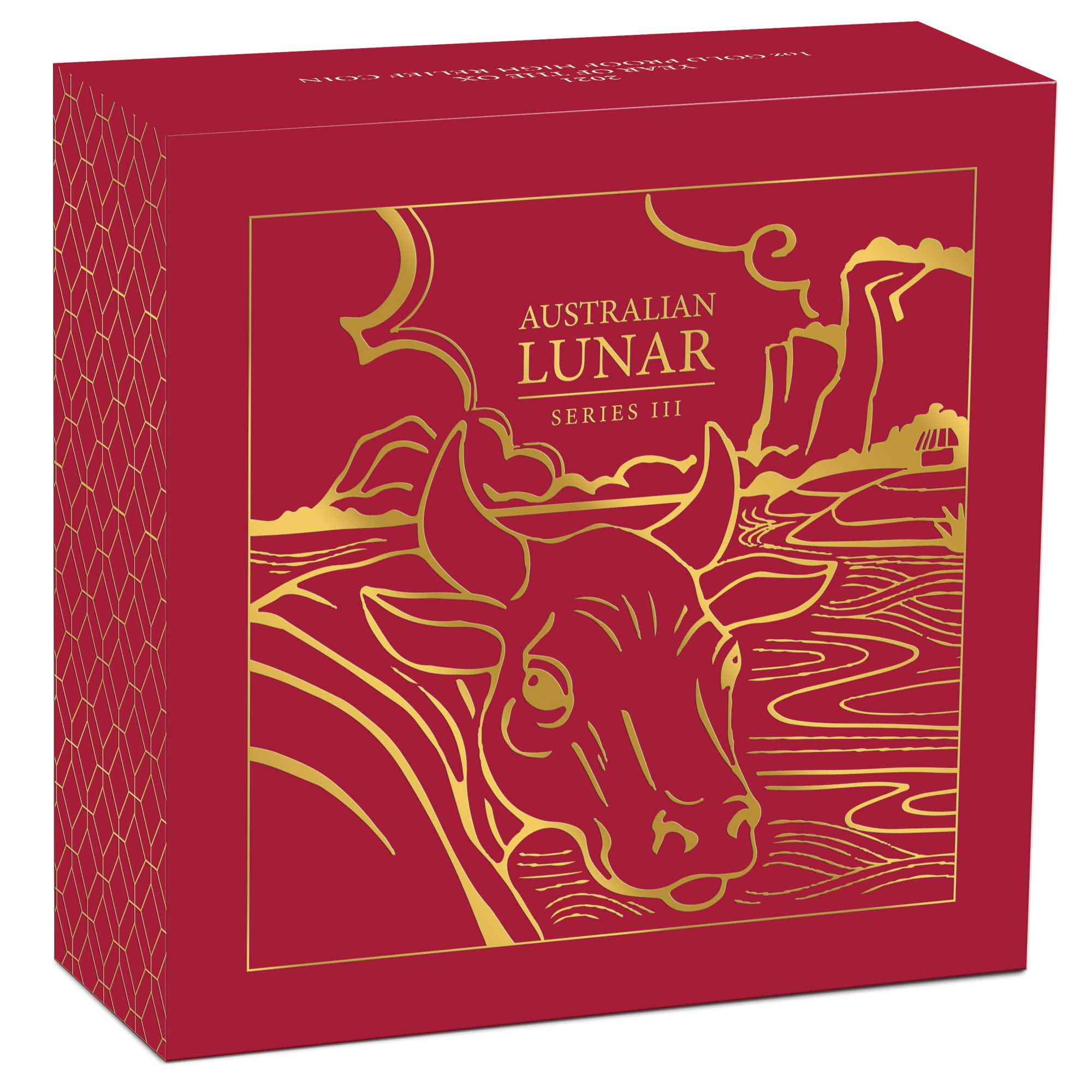 05 australian lunar series iii 2021 year of the ox 1oz gold proof high relief InShipper
