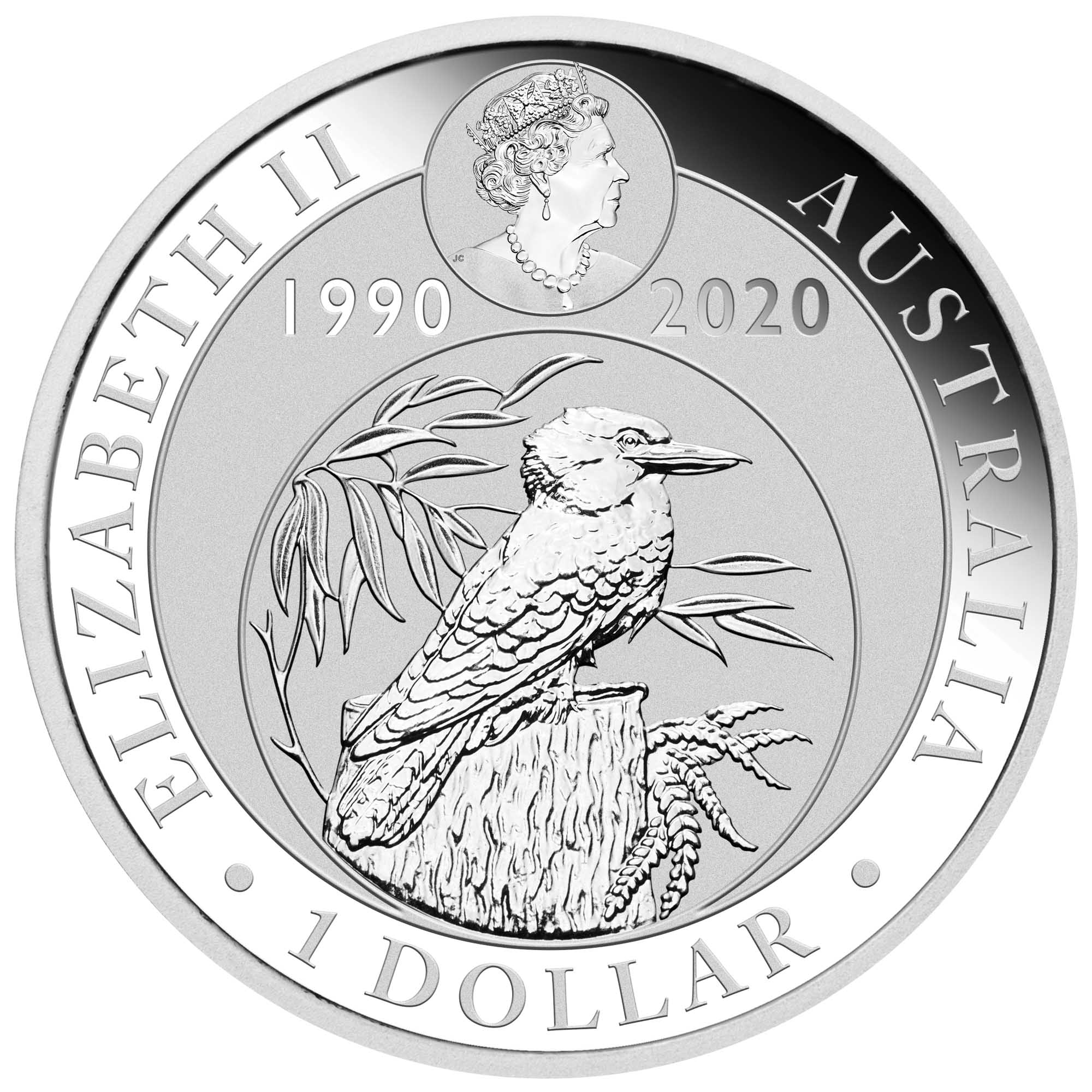 03 perth anda money expo special 30th anniversary australian kookaburra with kangaroo paw 2019 1oz silver privy Obverse